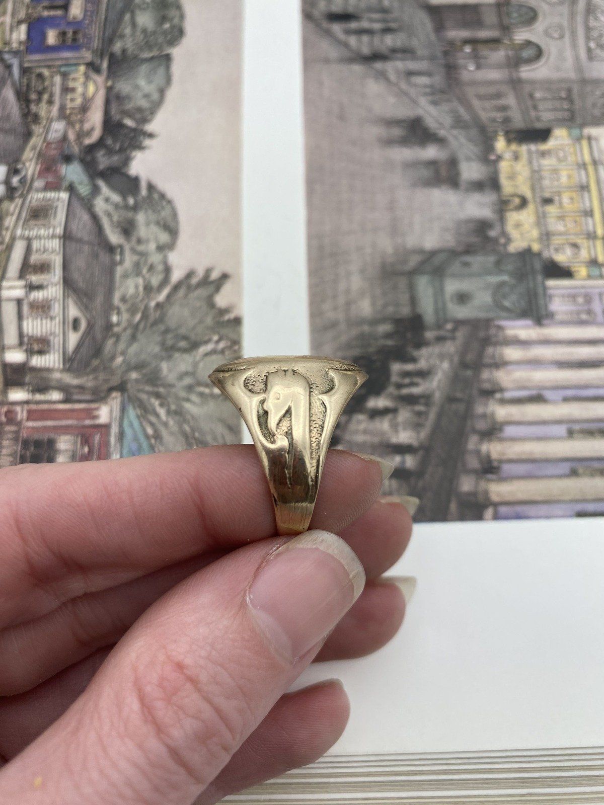 Vintage c.1940s WWII Era 10k Gold US Air Force Tech. School Signet Ring  #2628 8