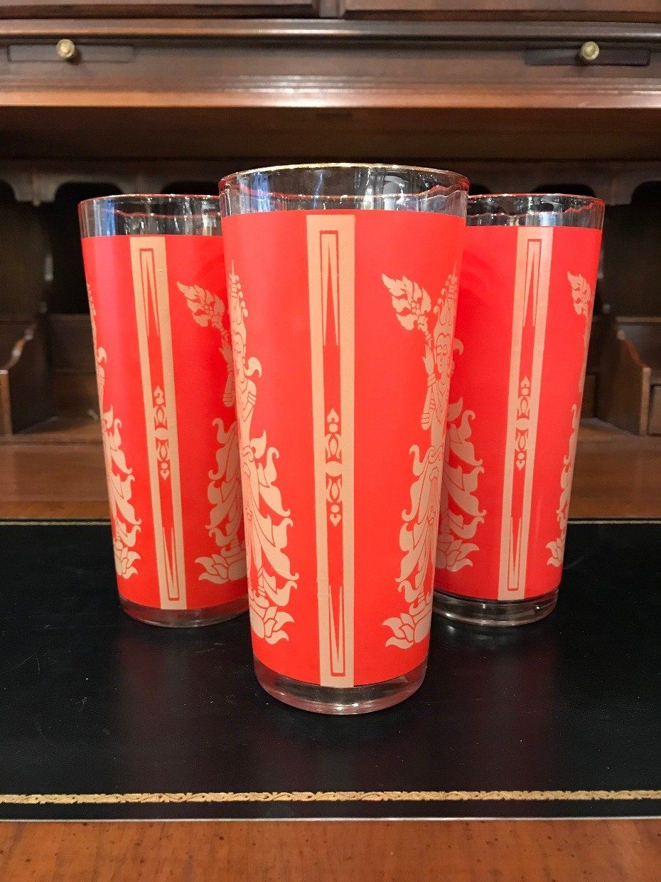 Set of 14 Vermillion Thai Drinking Glasses 3