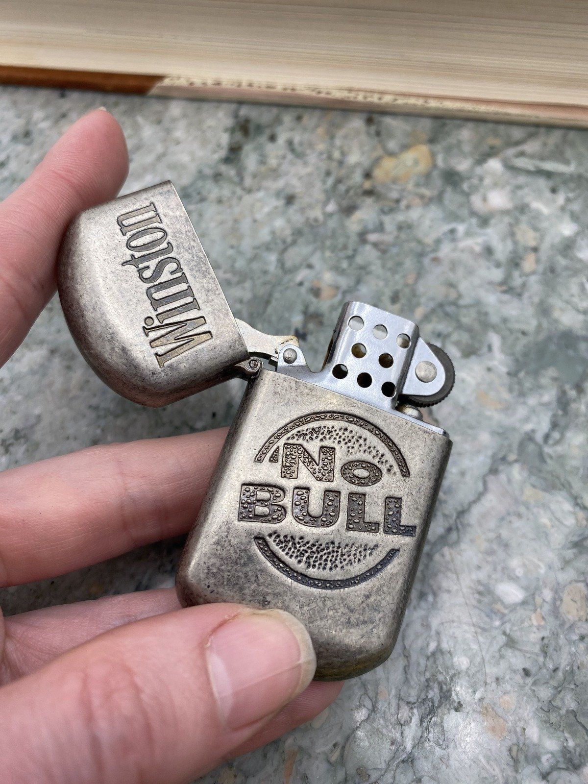 Vintage NO BULL Winston Cigarette Promotional Rounded Zippo Style Lighter 6