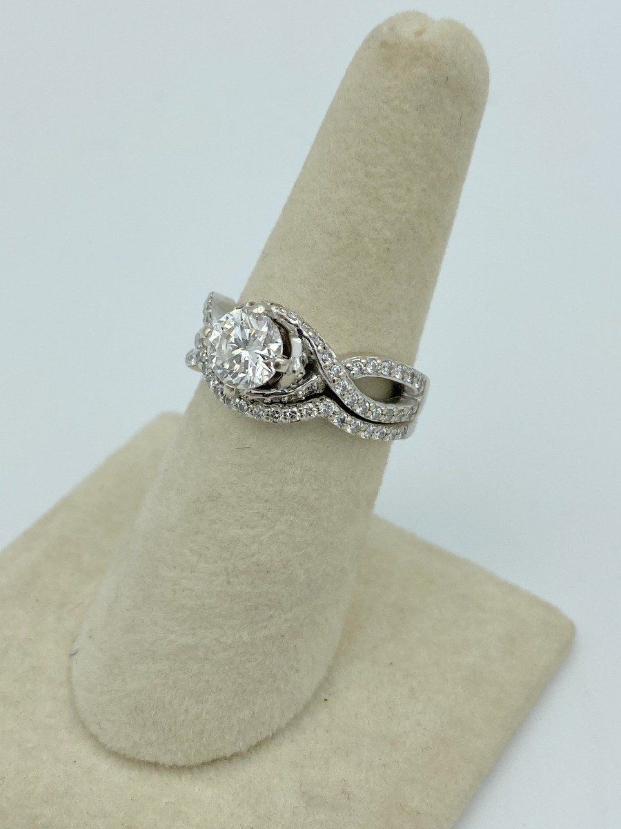 14k White Gold Diamond Bridal Set 4