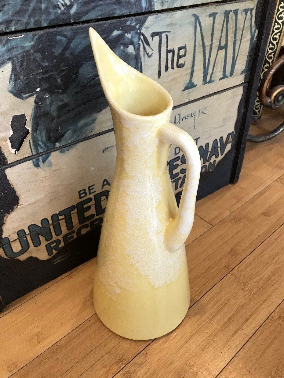 Rare Vintage Brush McCoy Yellow Pottery Jug Tankard