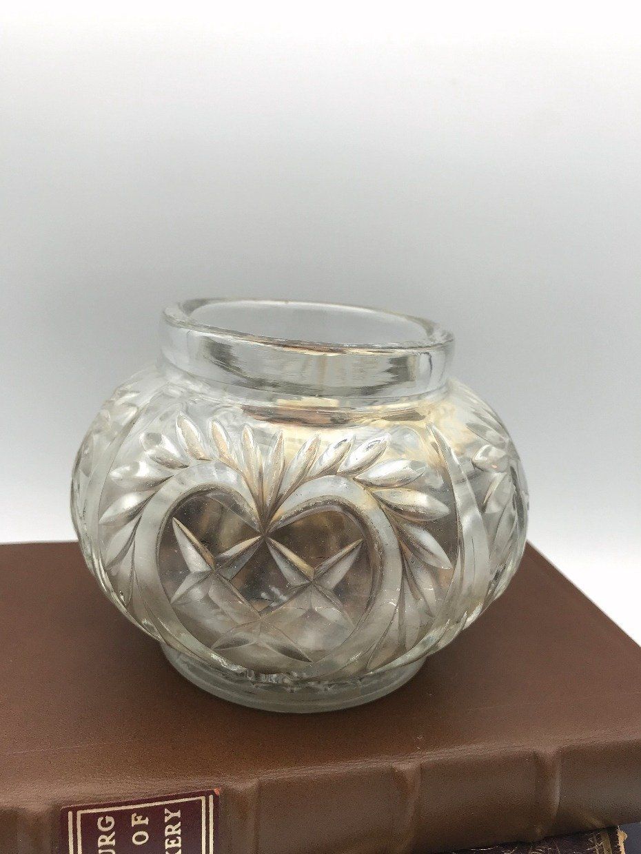 Pressed Glass Fairy Light Votive Holder w Dry Potpourri 2