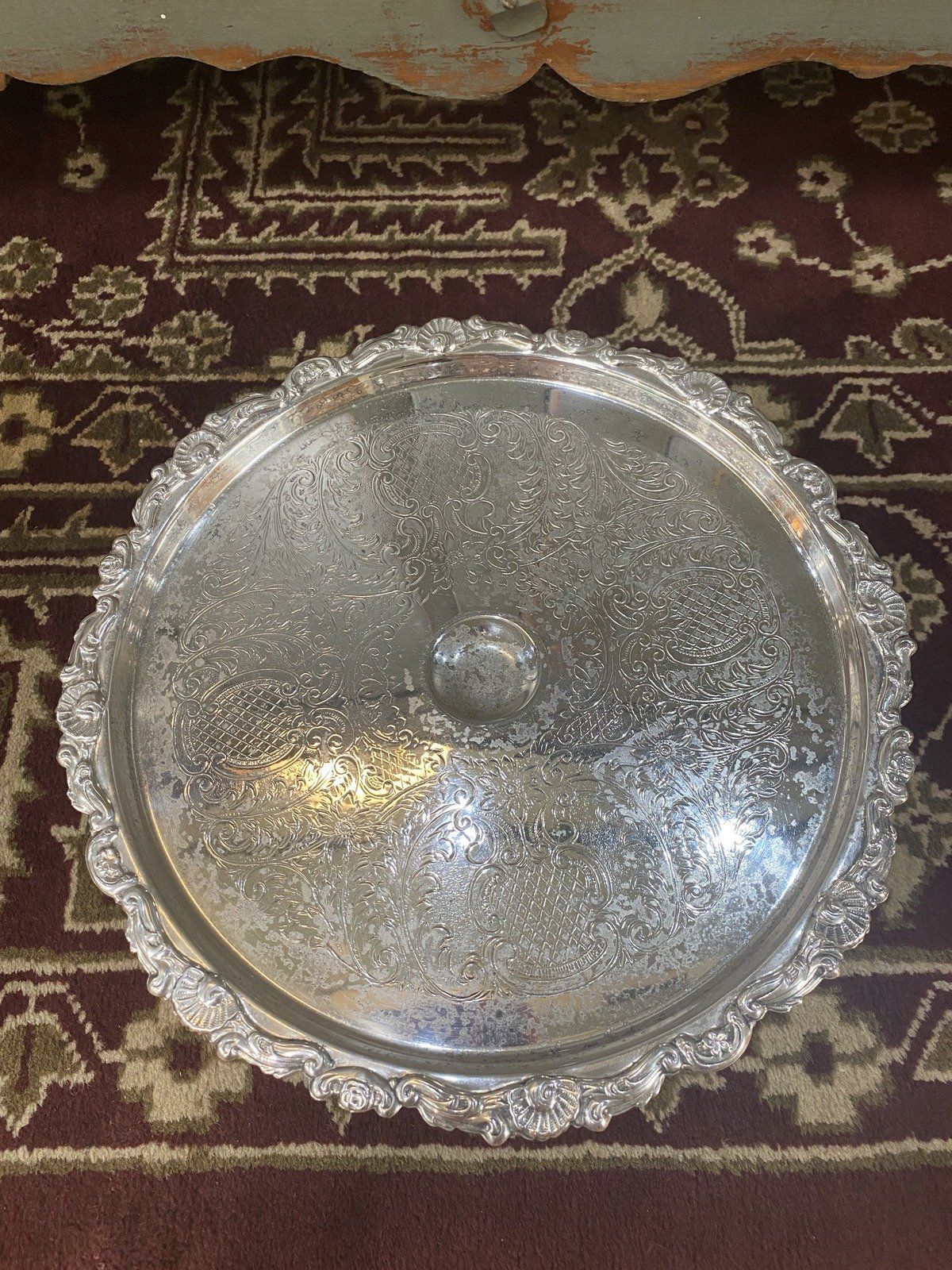 Vintage 10.5 Silver Plated Cake Stand #2515 3