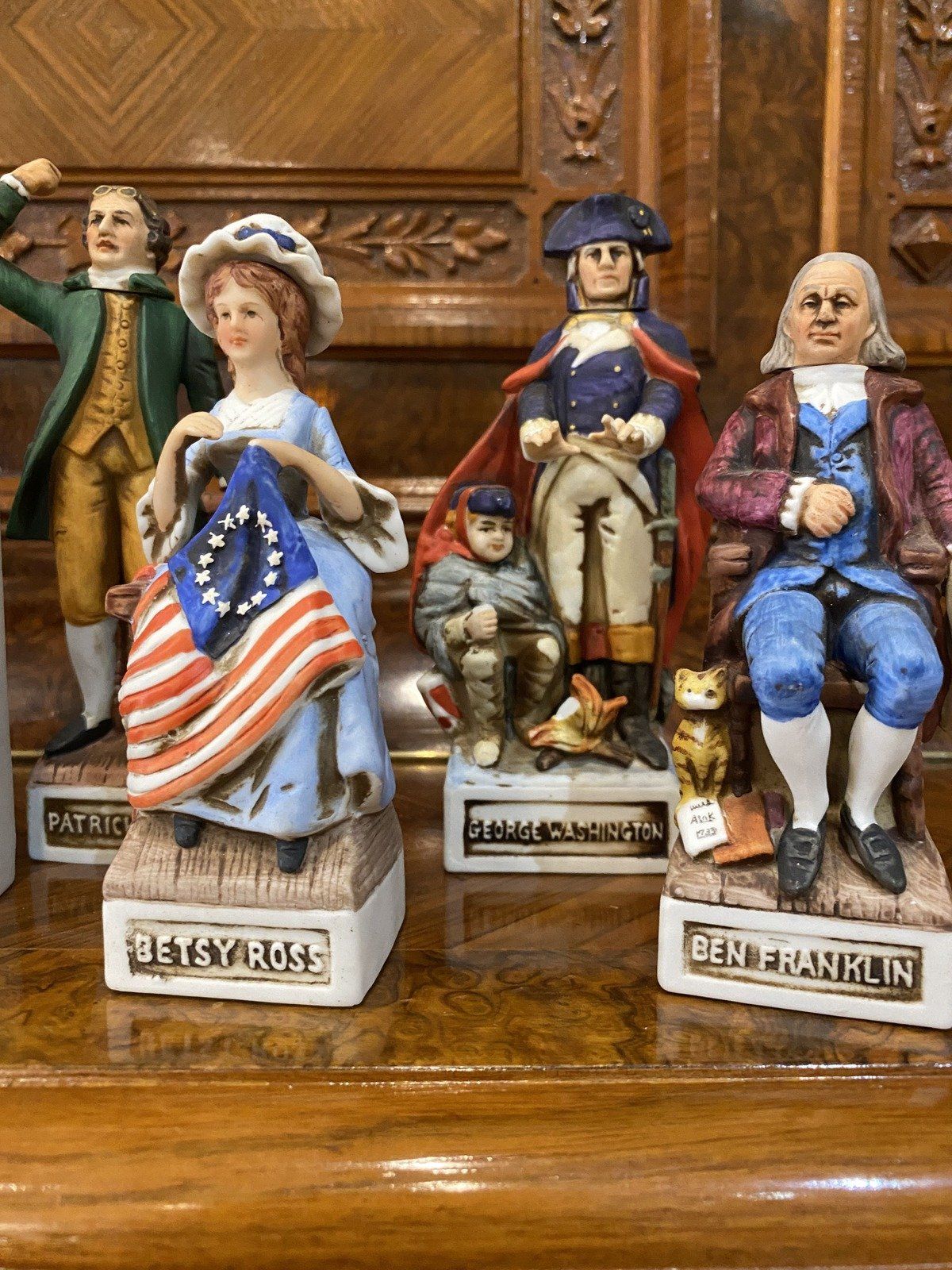 Mini McCormick Americana Historians Bisque Bourbon Decanters 6