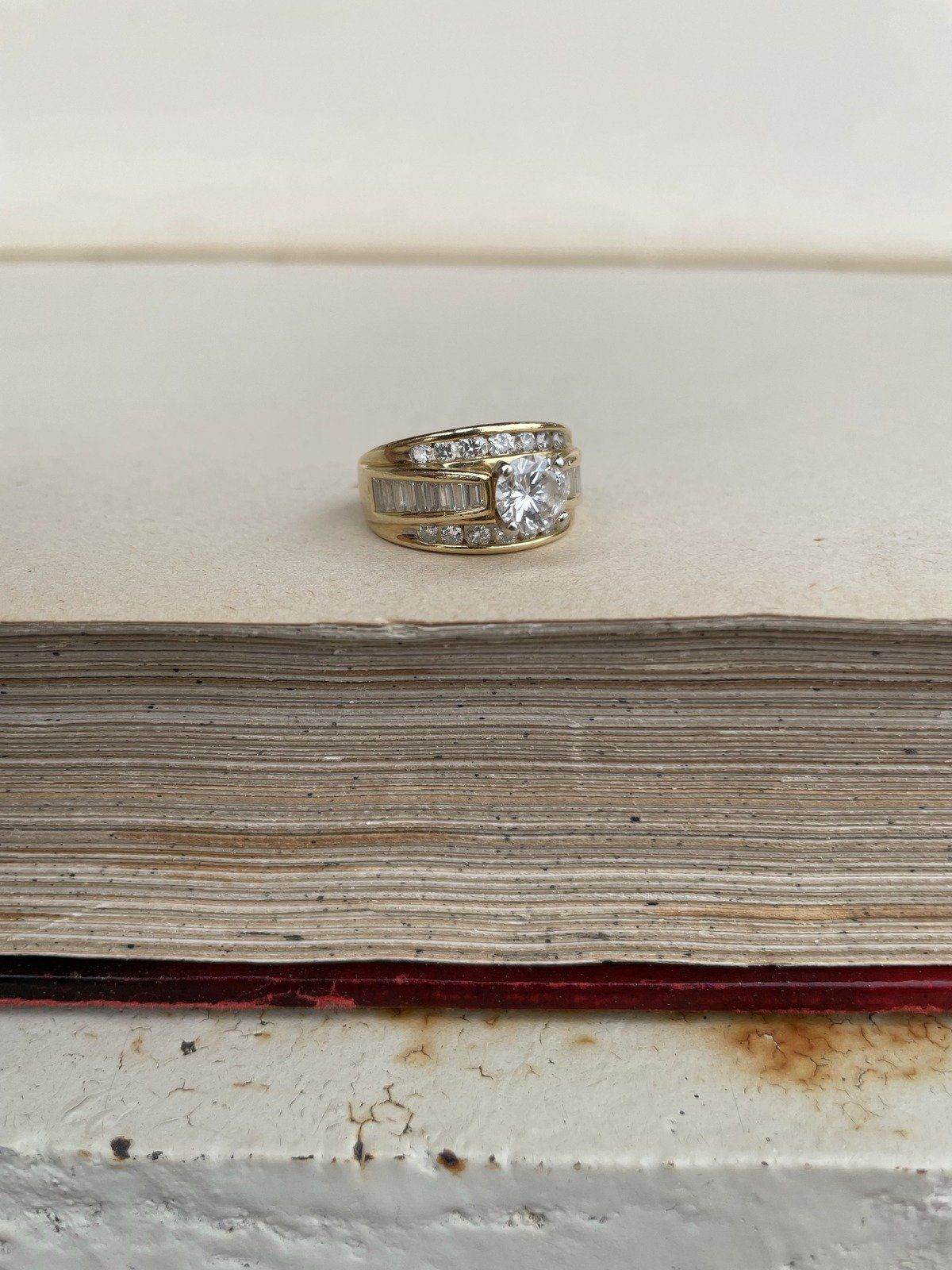 14k Gold 3ctw Solitaire Center Diamond Wedding Ring 3