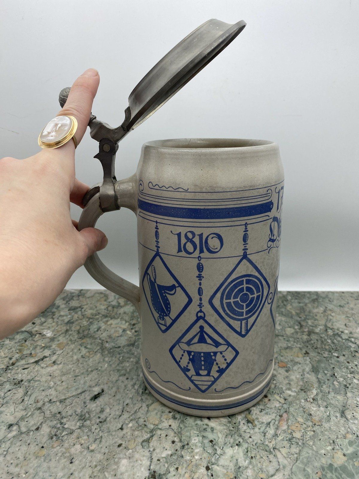Official 1985 Oktoberfest 175th Year 1Liter Rastal Beer Stein Munich Germany 9