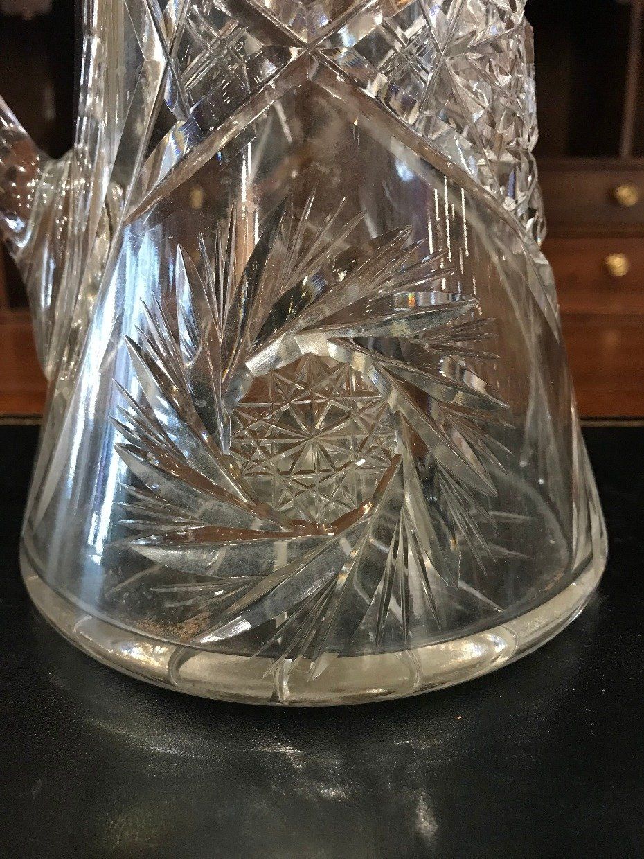 Cut Glass Pitcher w Hobstar Fractal 2