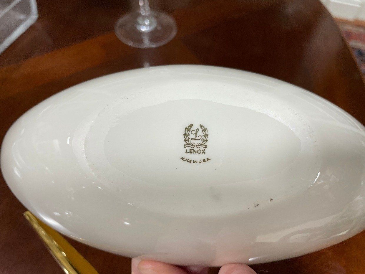 Lenox Bone China Celery/Appetizer Boat w Gold Rim 3