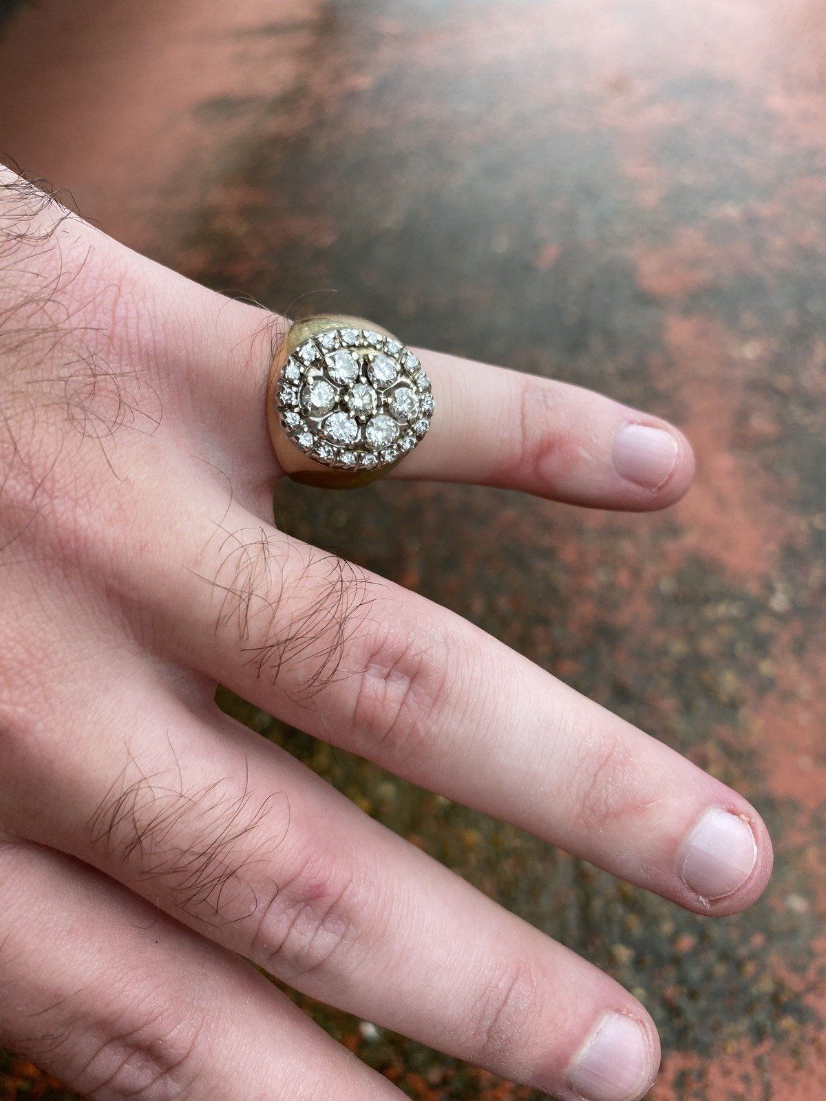 Men's Vintage 14k 1.4ct (Centers Only) Diamond Framed Signet Ring #2777 8