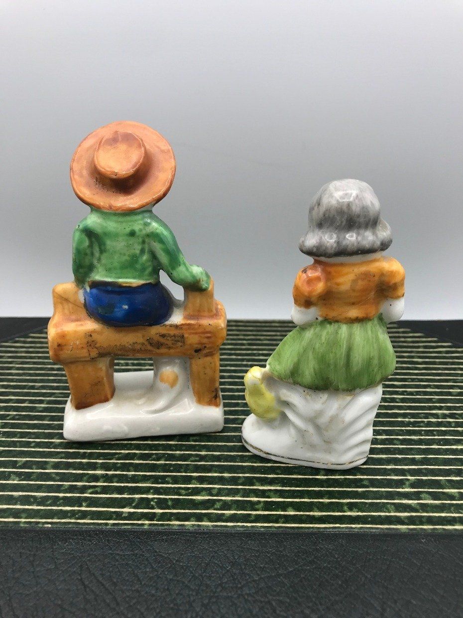Occupied Japan Porcelain Child Sitting w Dog Figurine 2