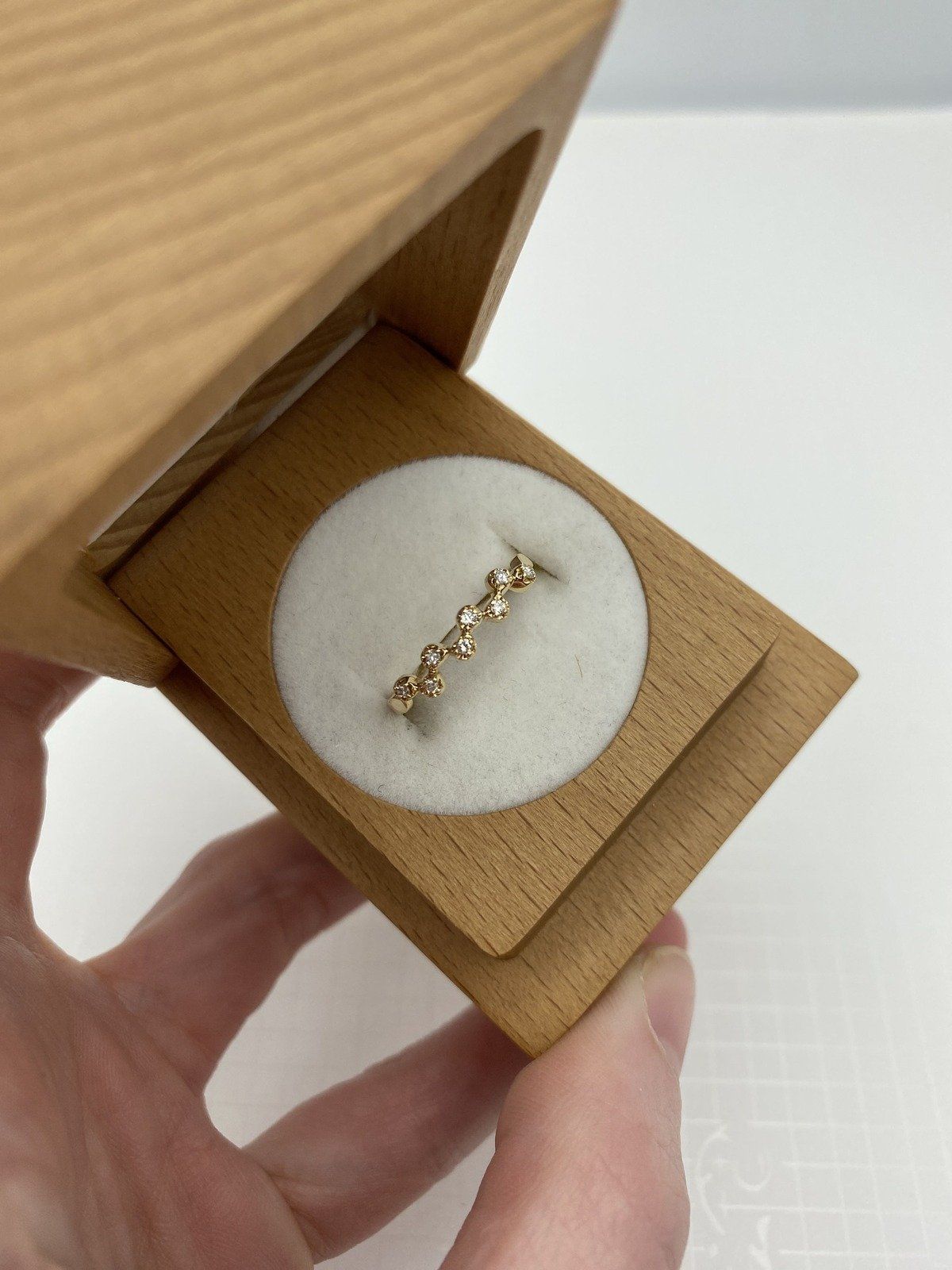 Adorable 10k Gold Chevron Pave Diamond Stackable/Engagement Ring Band 3