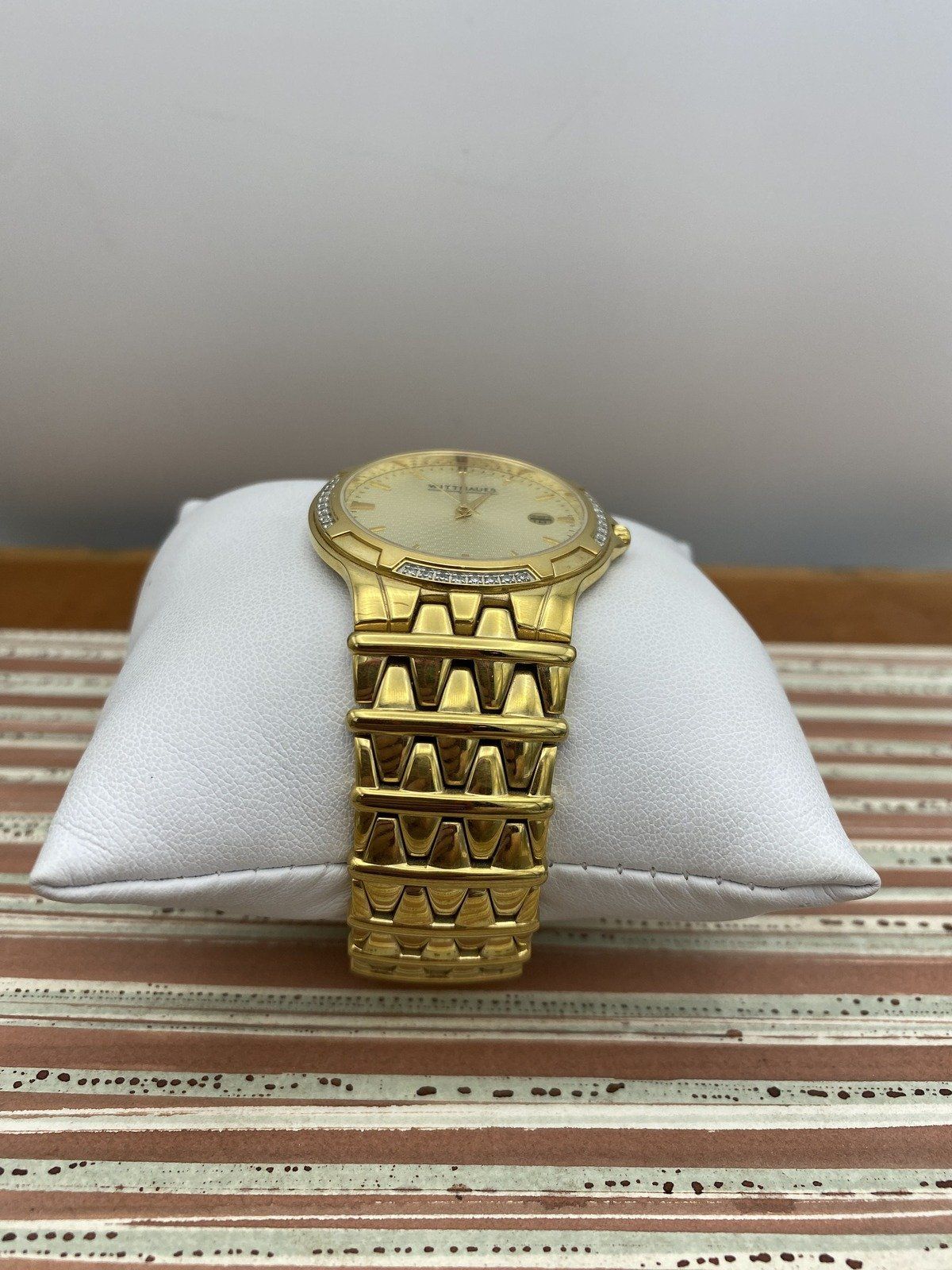Vintage Wittnauer Golden Stainless Steel Men's Watch w Nice Face Dial Work 5