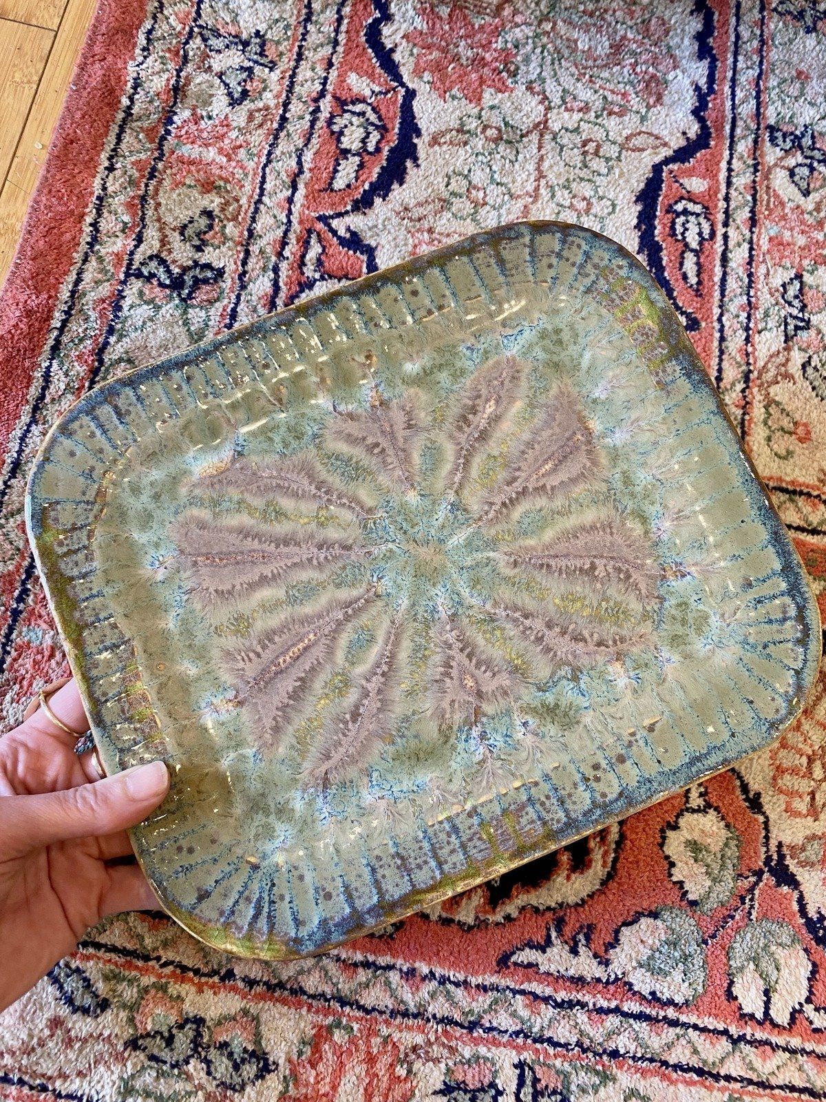 Vintage Rectangular 10 Good Earth Pottery Meat Serving Plate 3