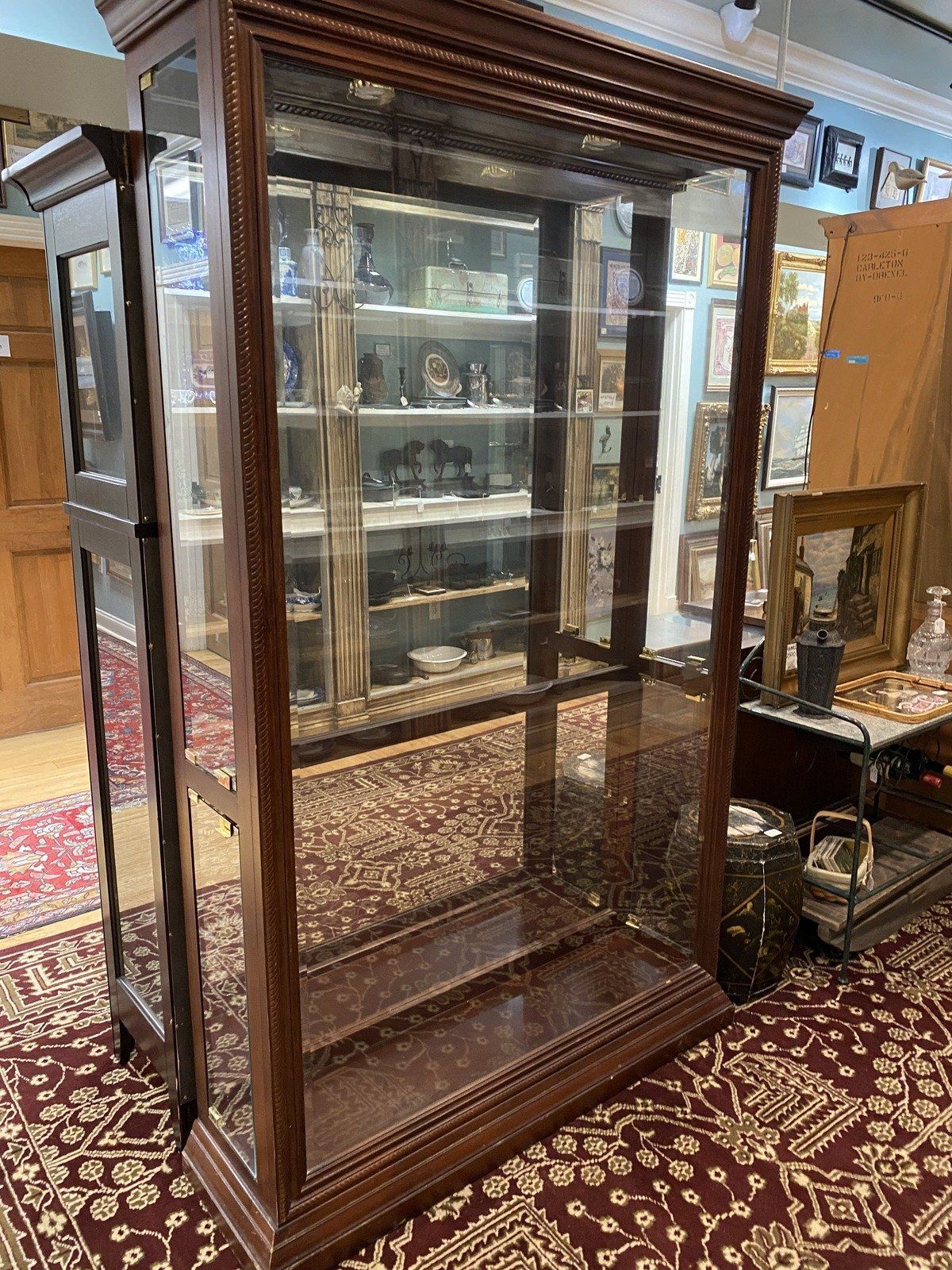 Late 20th Century Cherry Display Curio Cabinet #823