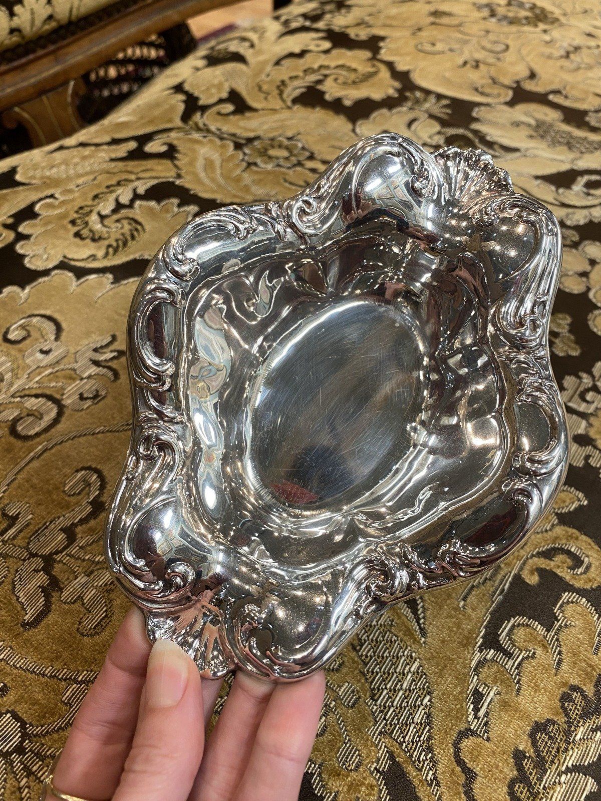 Art Nouveau Silver Plated Scalloped Dish 6