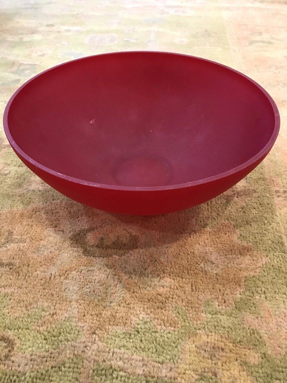 Frosted Red Matte Crystal Bowl