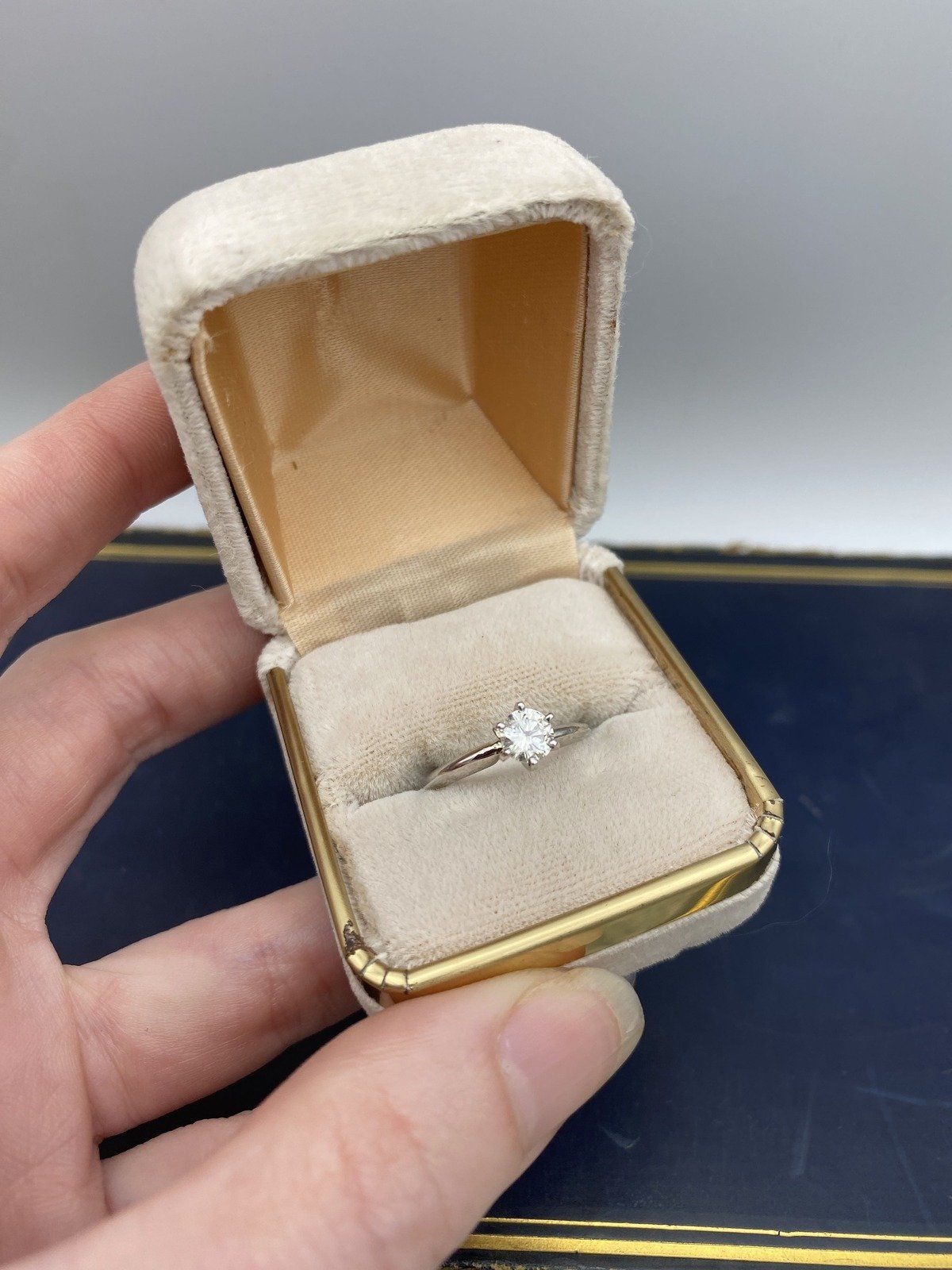 Vintage 14k White Gold Traditional Solitaire .50ct Round Cut Diamond Engagement Ring #2025 3