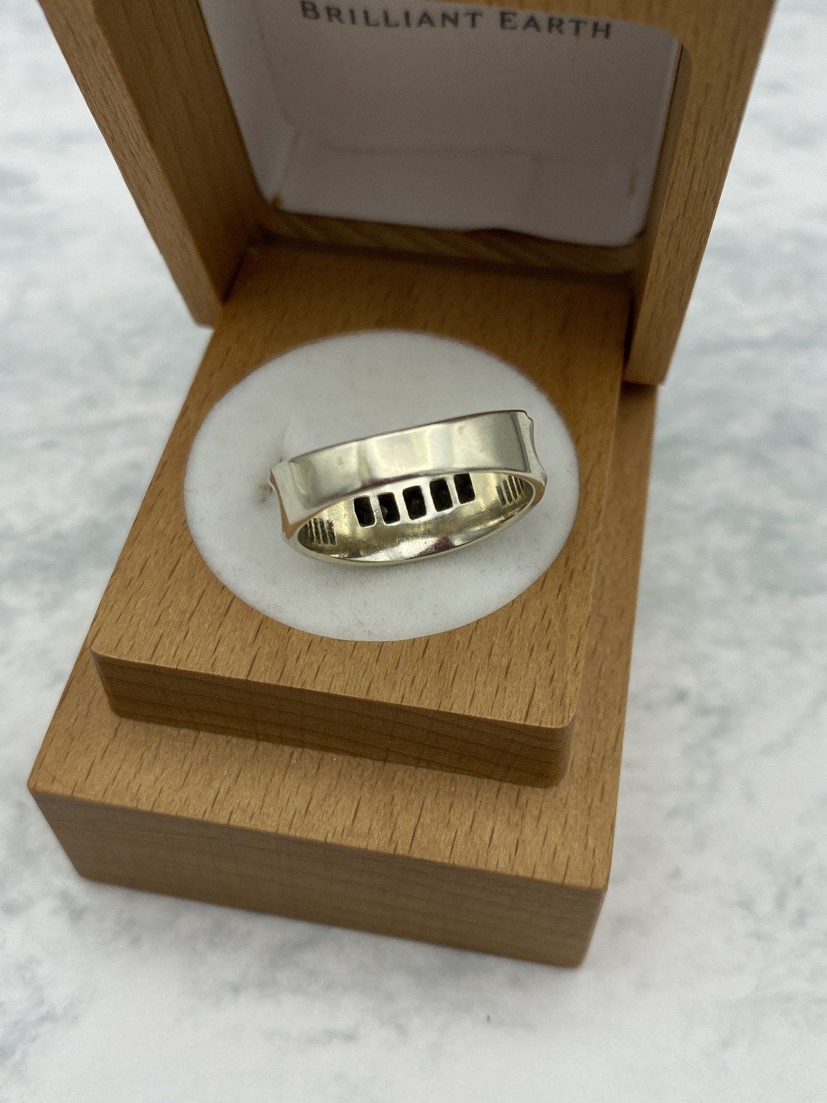 Attractive 14k White Gold .55ctw Vintage c.1940s/50s Men's Diamond Ring w Brushed Center Curvature 2