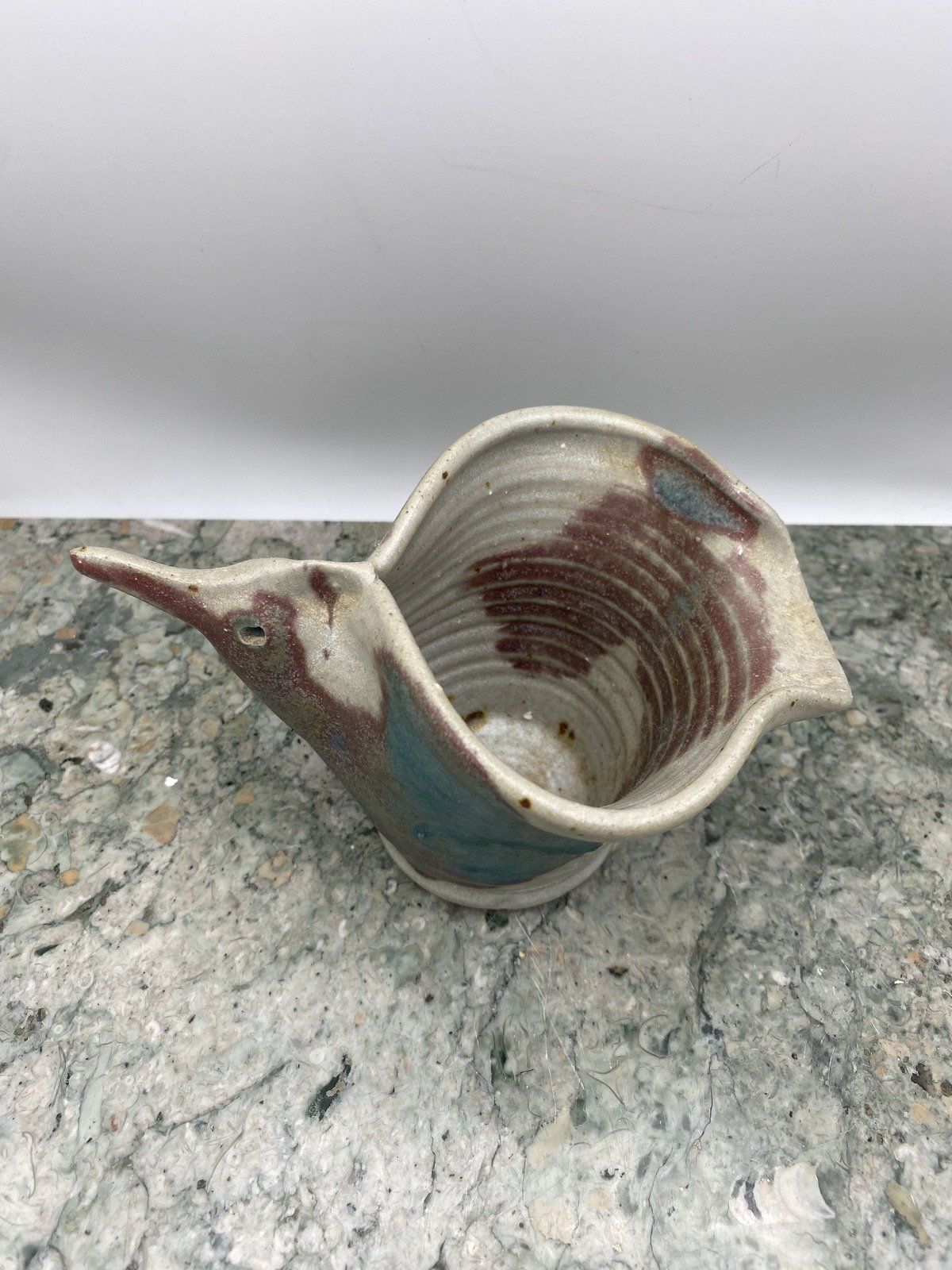 Artist Signed Zoomorphic Pottery Bird Creamer/Vase 4