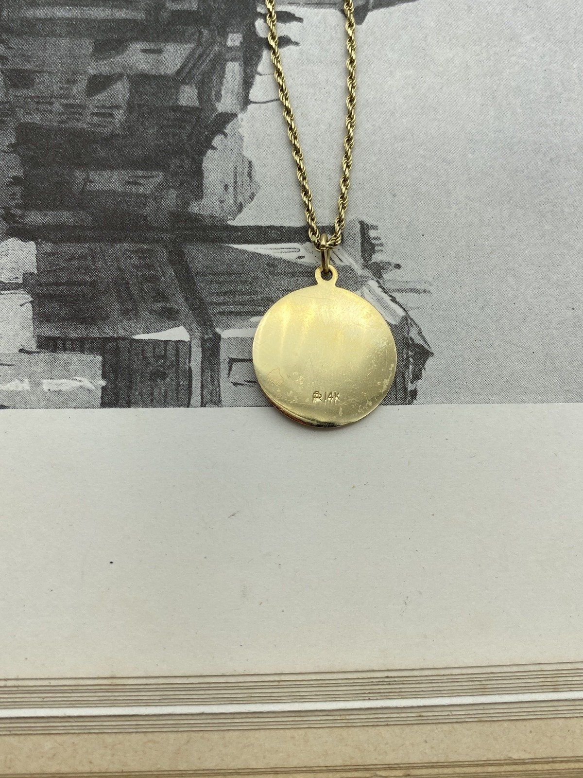 14k Gold 20L Pray for Us St. John Men's Pendant Necklace 3