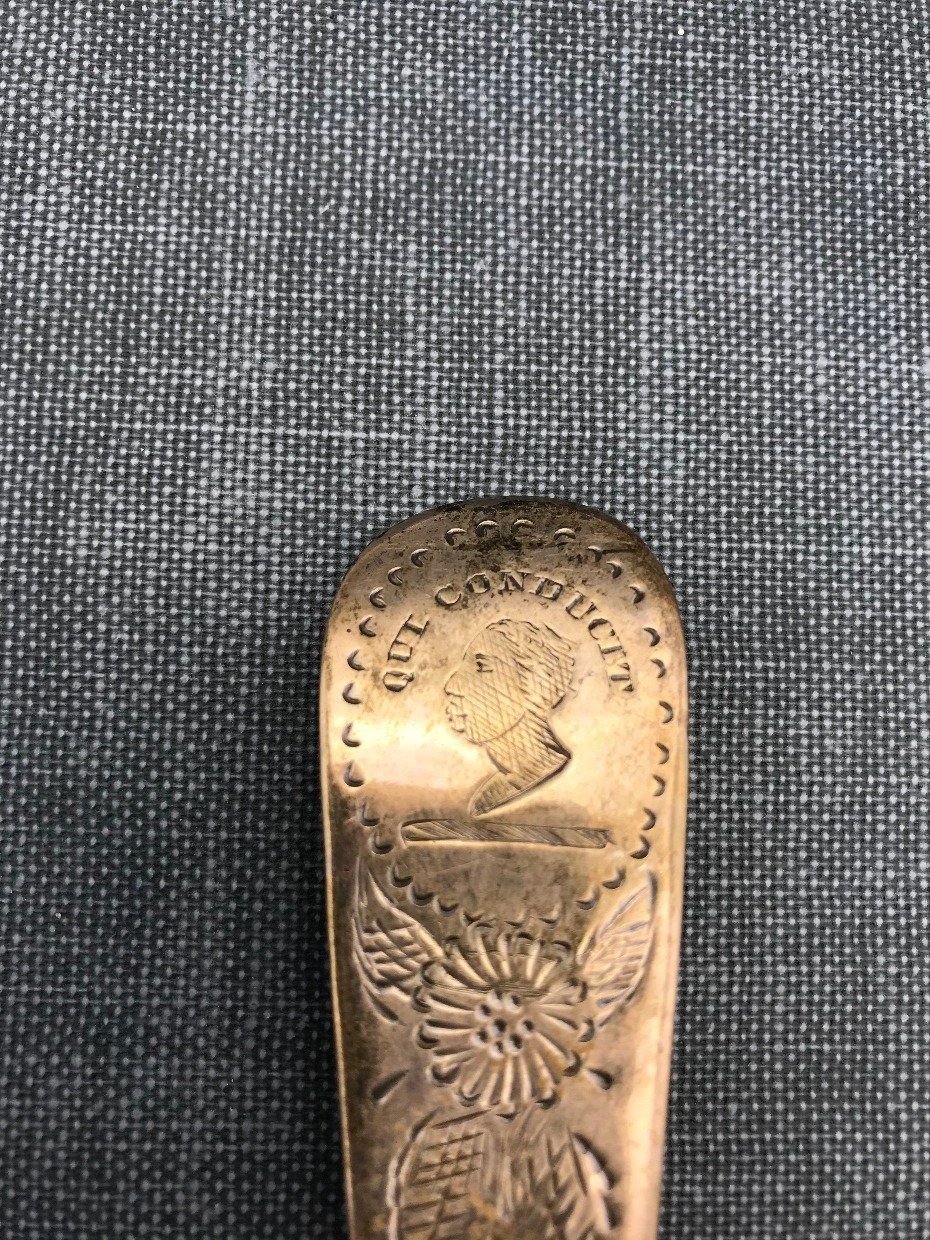 Antique 19th C. Jean Moucheront English Hallmarked Unstamped .900 Silver Serving Spoon 4