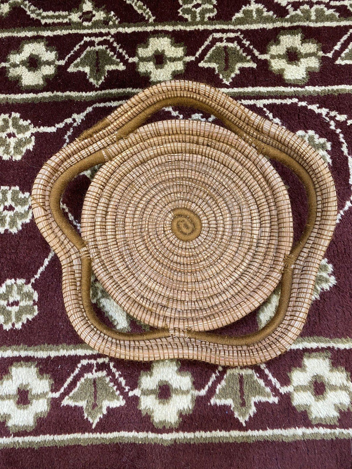 Lovely Pine Needle Scalloped Basket 9.5
