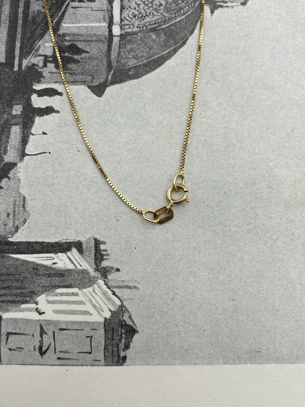 14k Gold Ladies Teeny Tiny Traditional 16 L Drop Necklace w Small Diamond 6