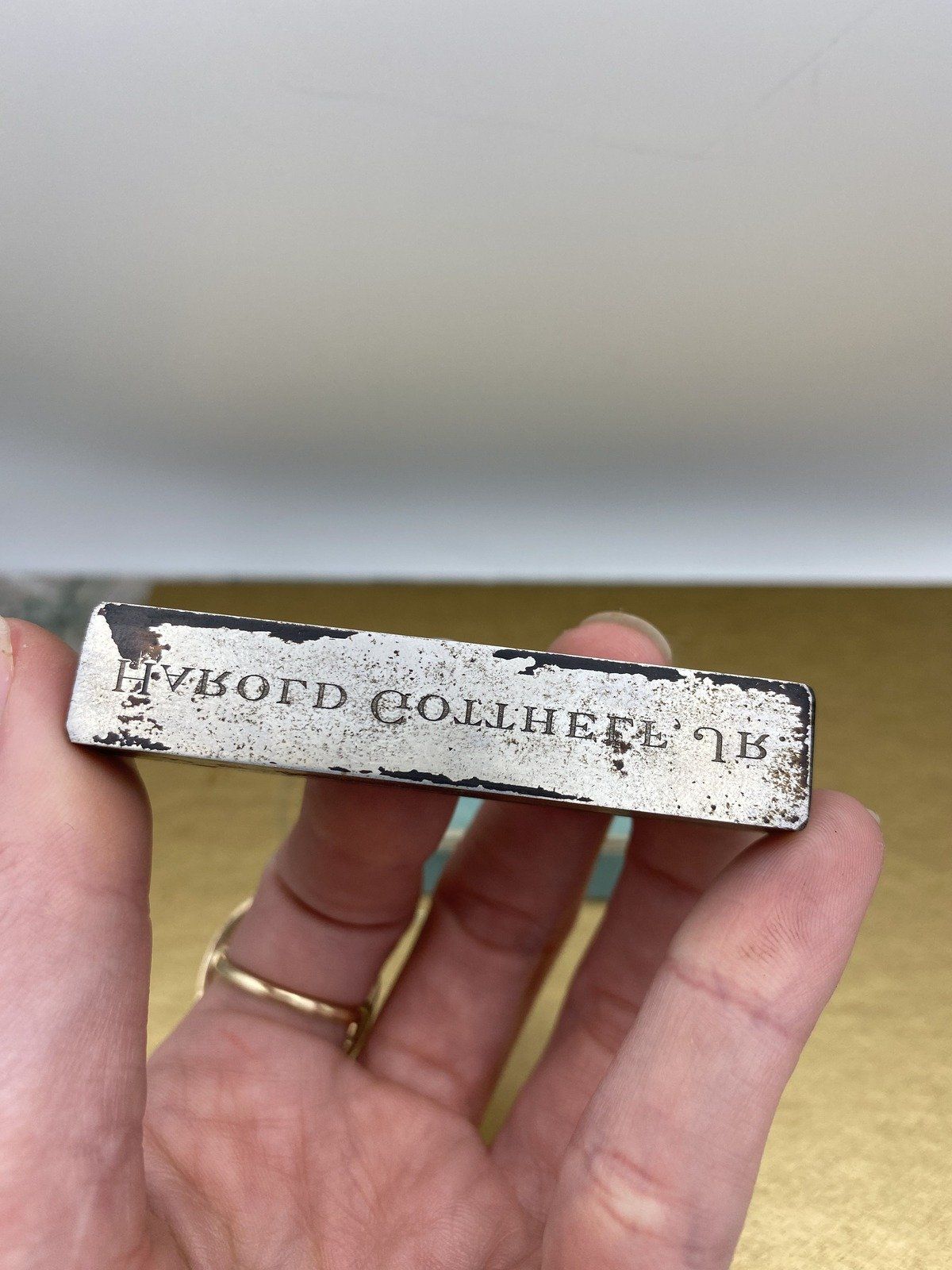 Odd Tiffany & Co. Stainless Steel Signet Stamp Ingot + Box 3