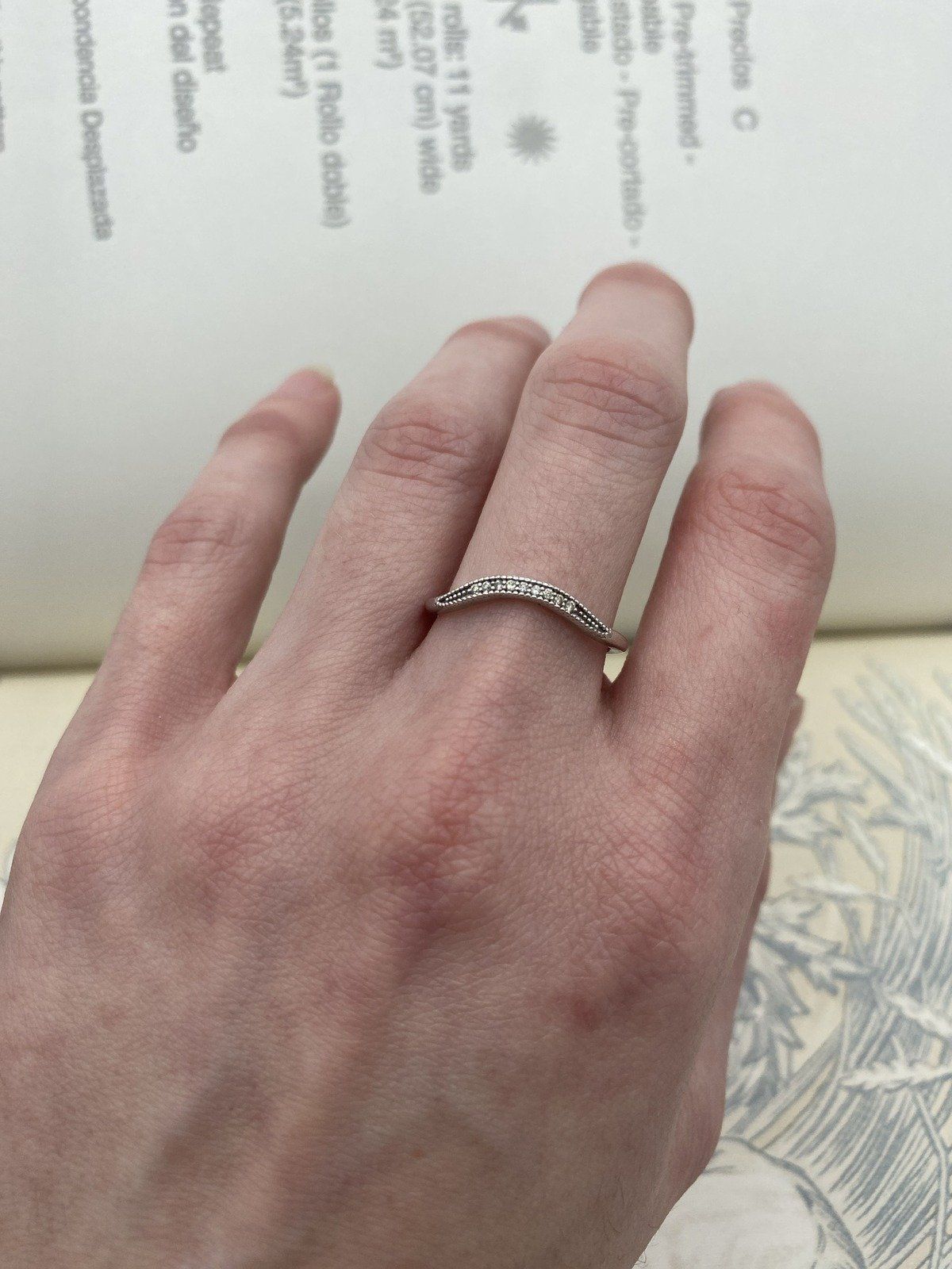10k White Gold Solitaire Diamond Ring Gaurd w Milgrain Channel 3