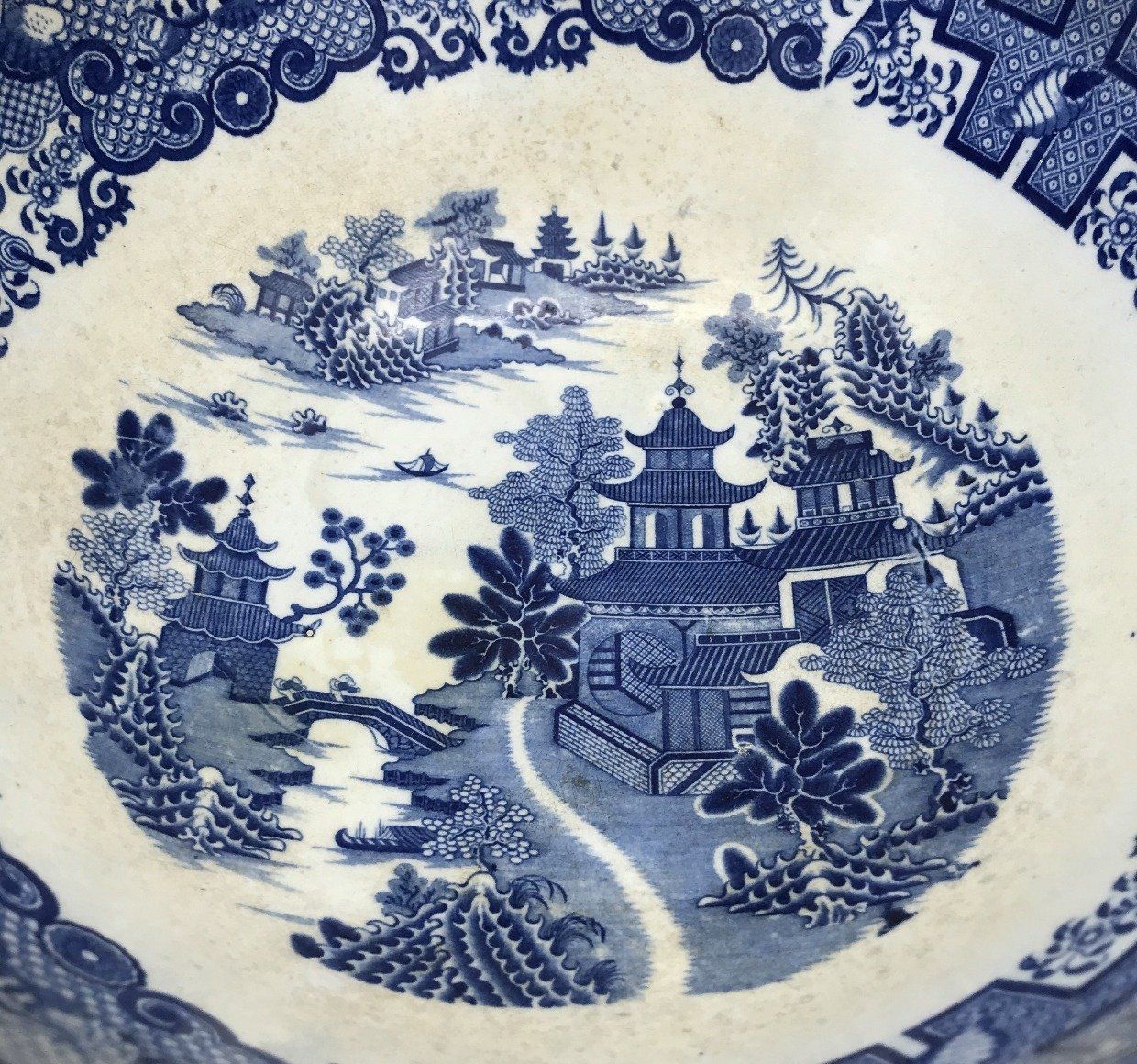 Dynasty Flow Blue China Serving/Centerpiece Bowl 3