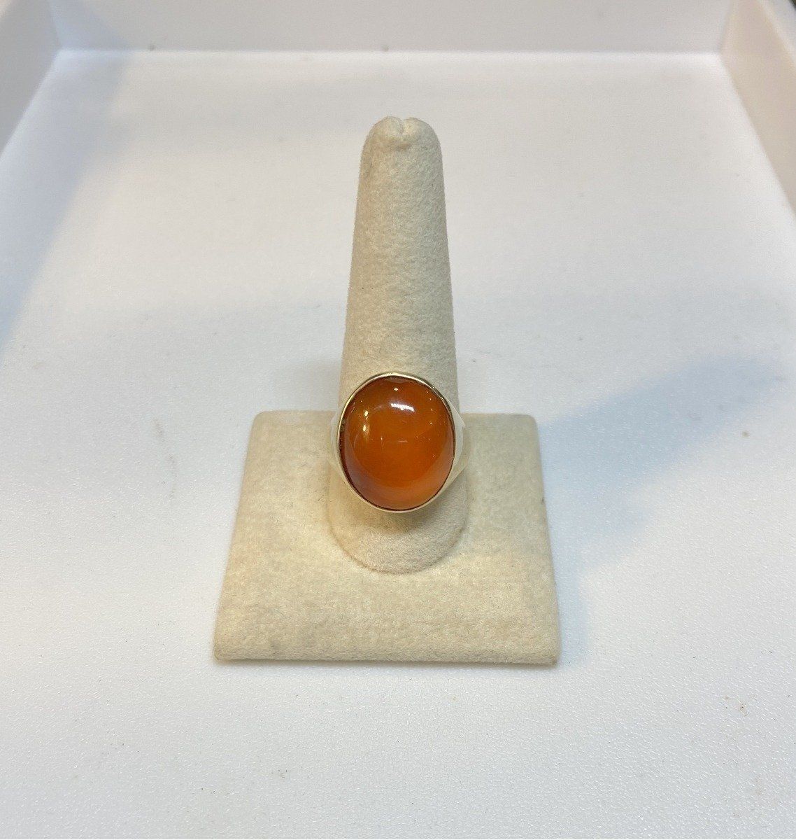 14k Gold Carnelian Ring