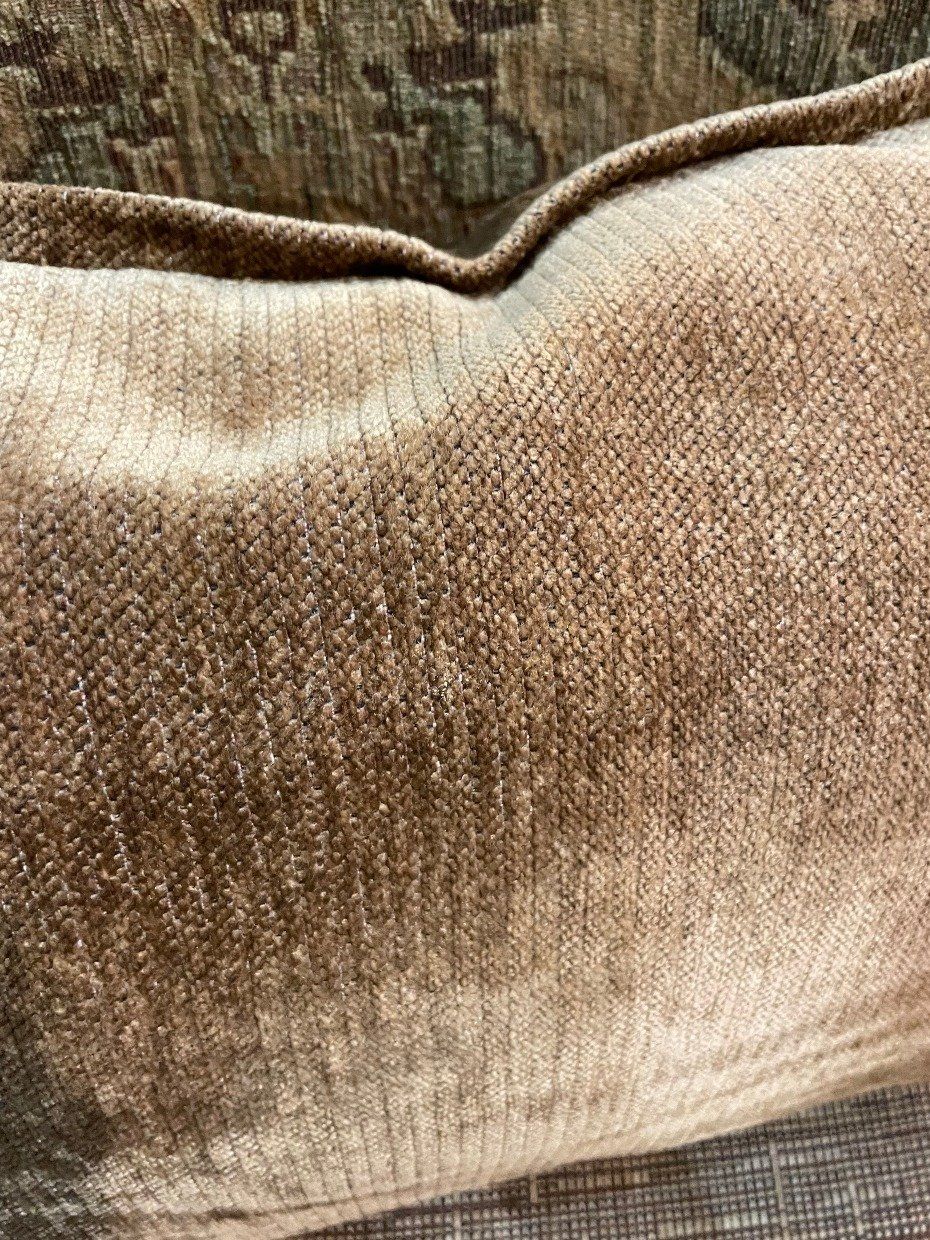 Rectangular Golden Brown Chenille Throw Pillow 2