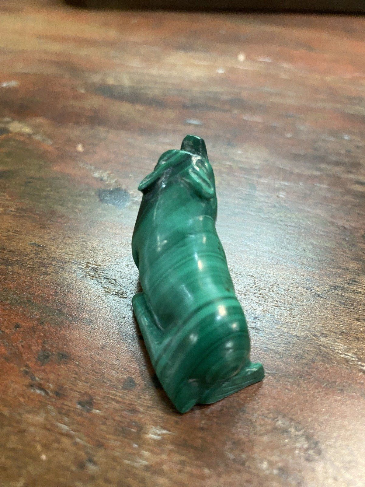 Genuine Natural Malachite Carved Bear Figurine 4