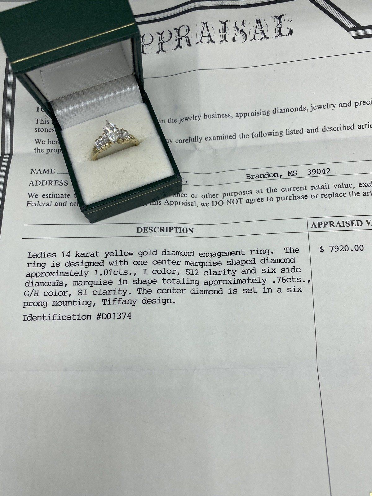 14k Gold 1.77ctw Tiffany Set Marquise Diamond Engagement Ring w GIA + APP 6