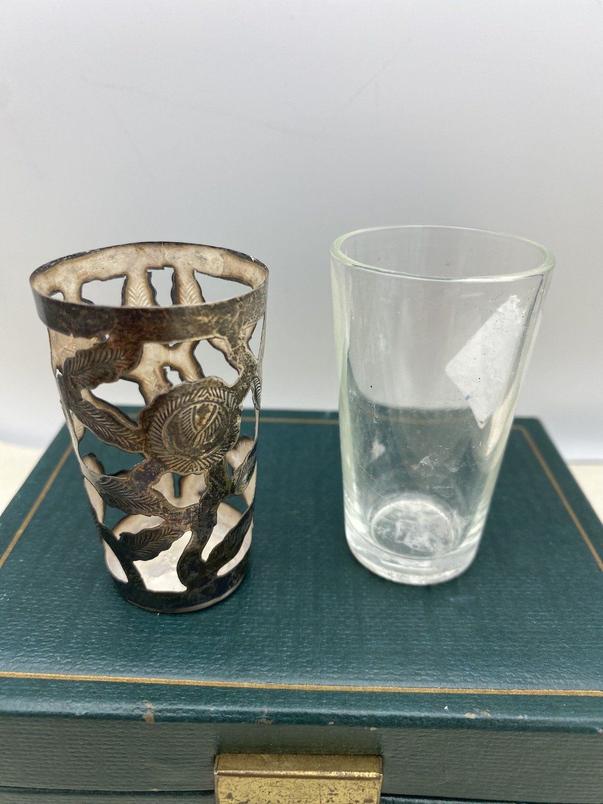 Sterling Silver Art Nouveau Overlay Bar Shot Glass #2240 4