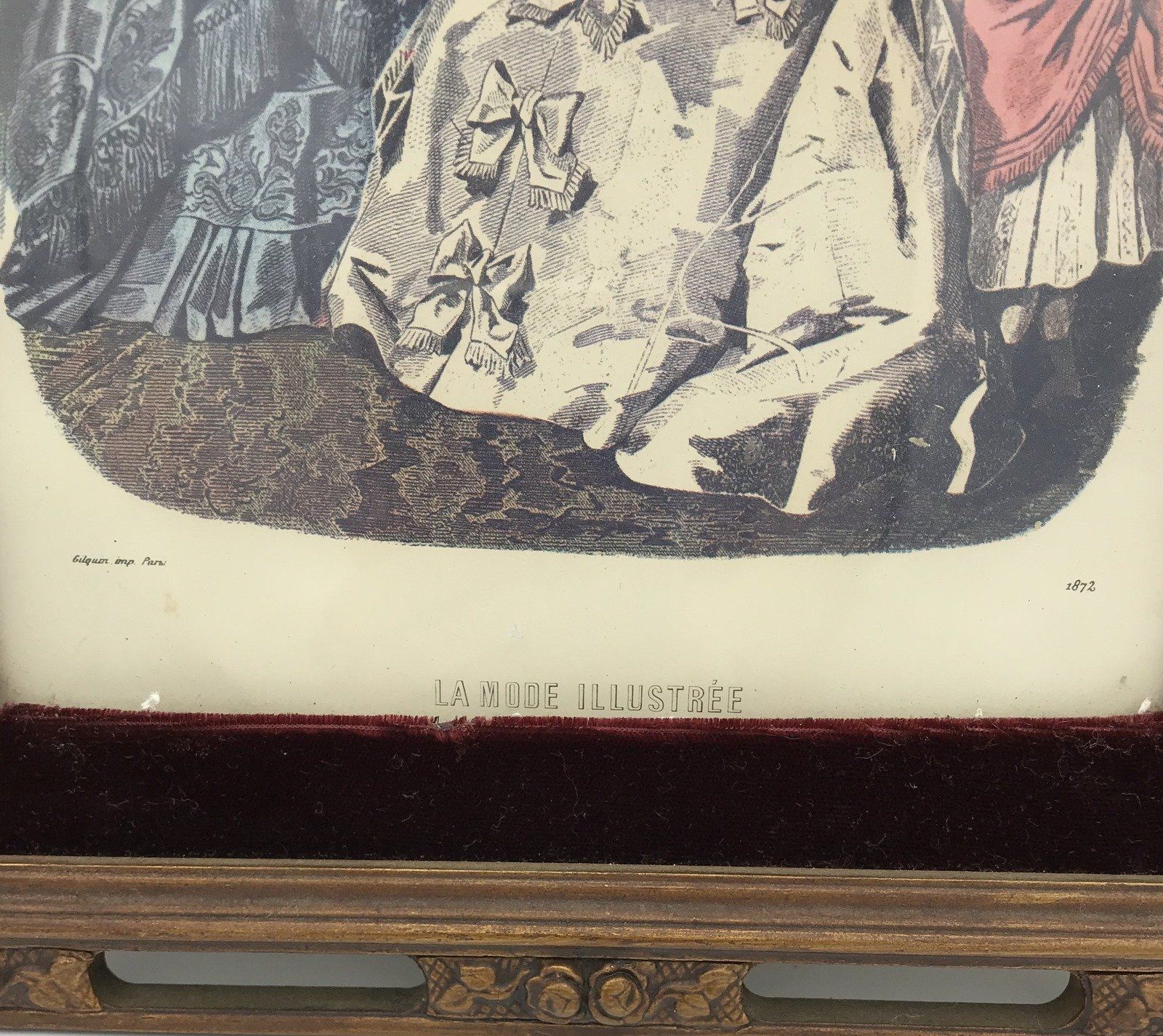 1969 Patricia Nimocks Print of La Mode Illustree Fashion Drawings Published c1872 Printed by Gilquin 2