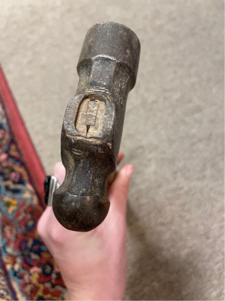 Vintage 14L Craftsman Wood Handle Ball Pein 4