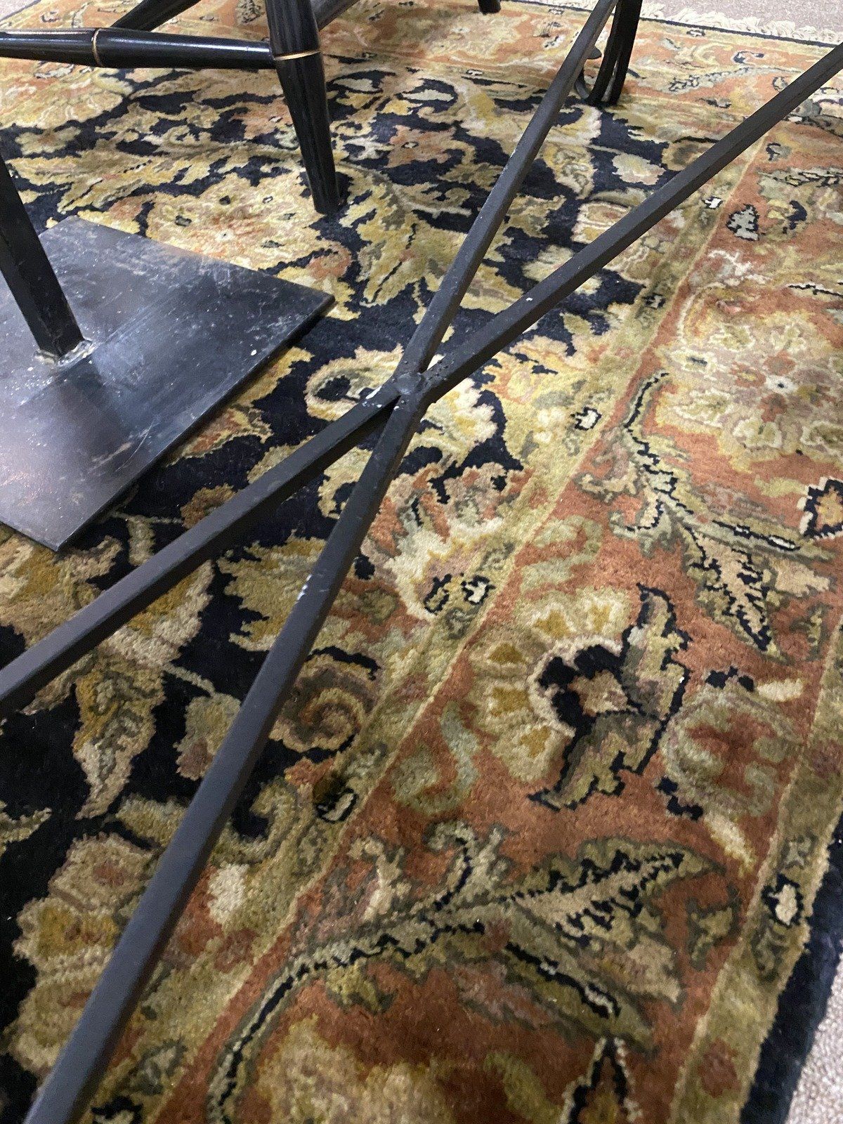 Modern Wrought Iron Sofa Table w Stone Top #485 3
