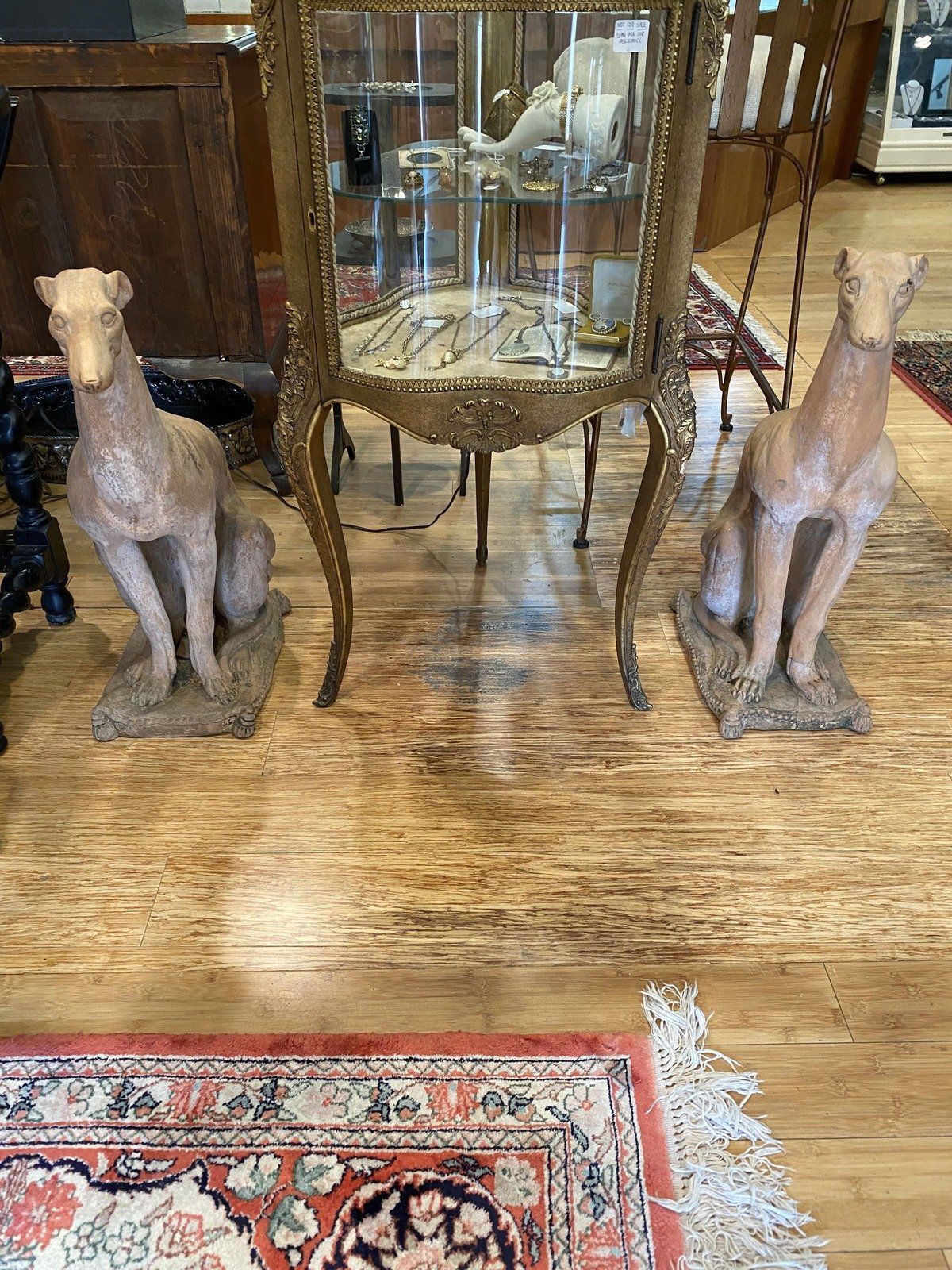 Pair of Terra Cotta Whippet Statues 208 3