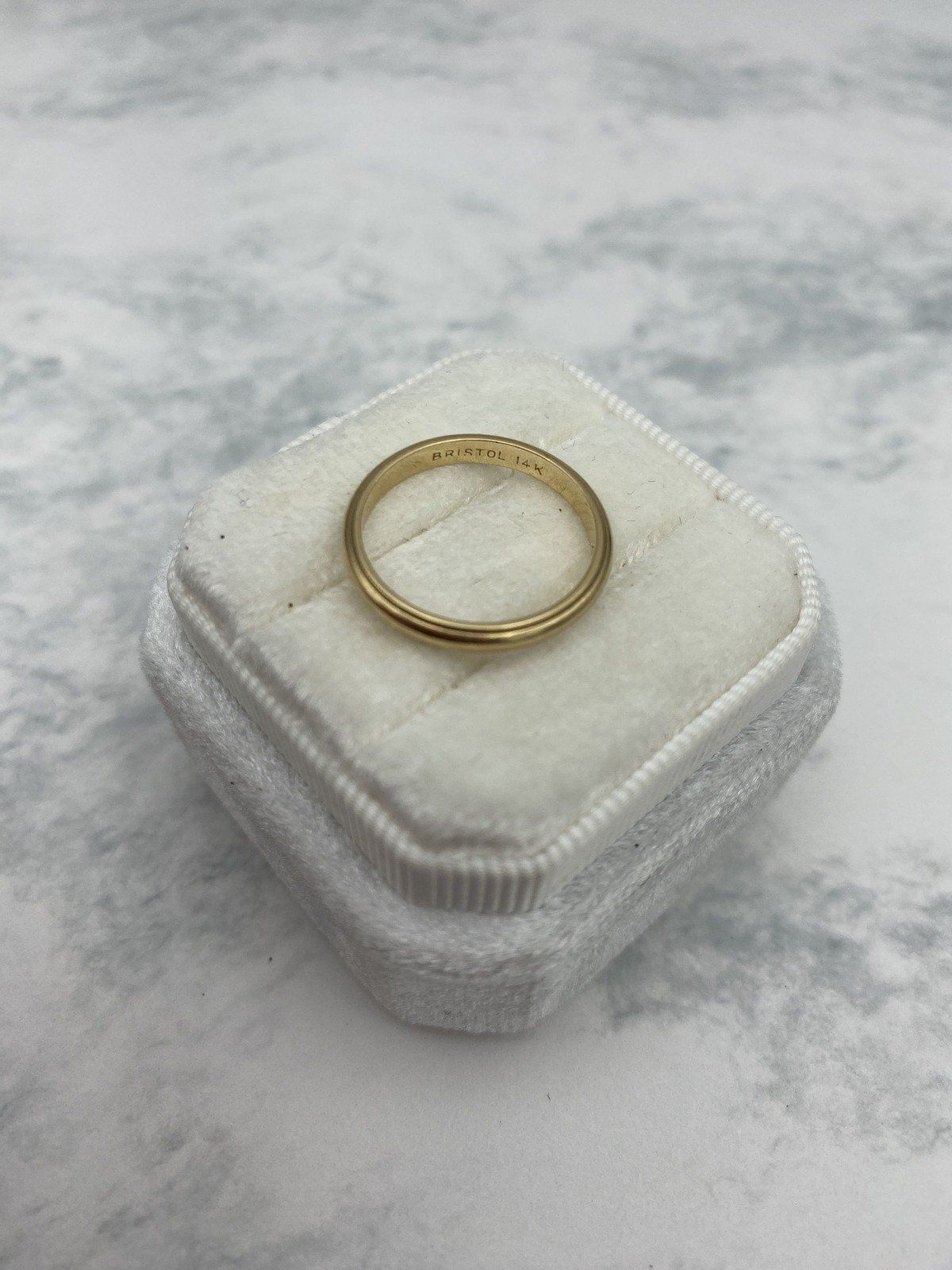 Vintage Mid Century 14k Gold Milgrain Edge Ring Band 5