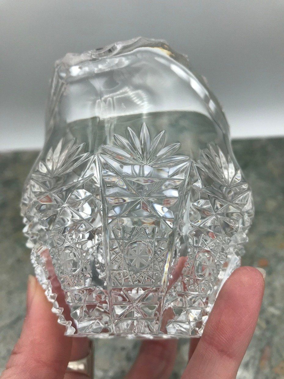Intricately Cut German Crystal Hobstar Creamer 3