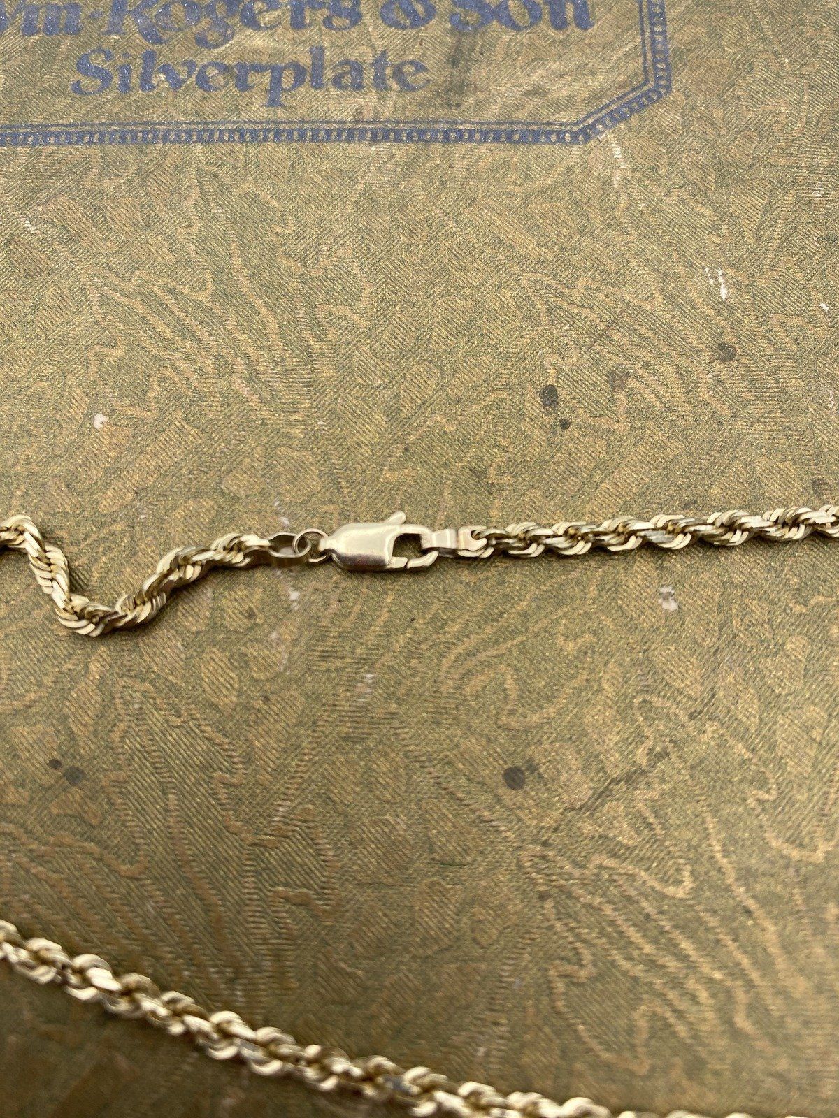 Men's 24L Solid 14k Gold Rope Chain Necklace #2598 2
