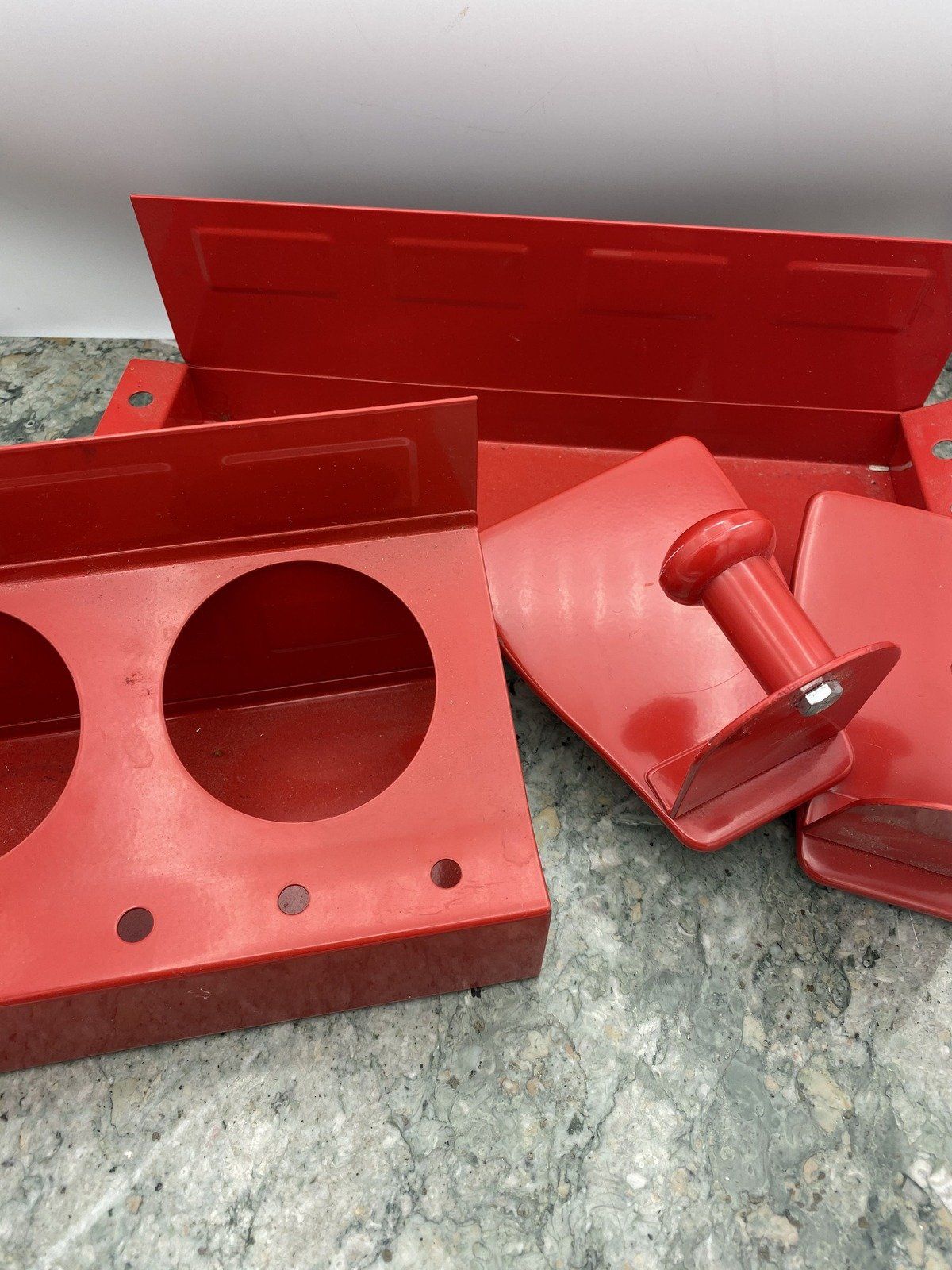 4pc Tool Box Attachment Cup Holder + Hooks + Shelf