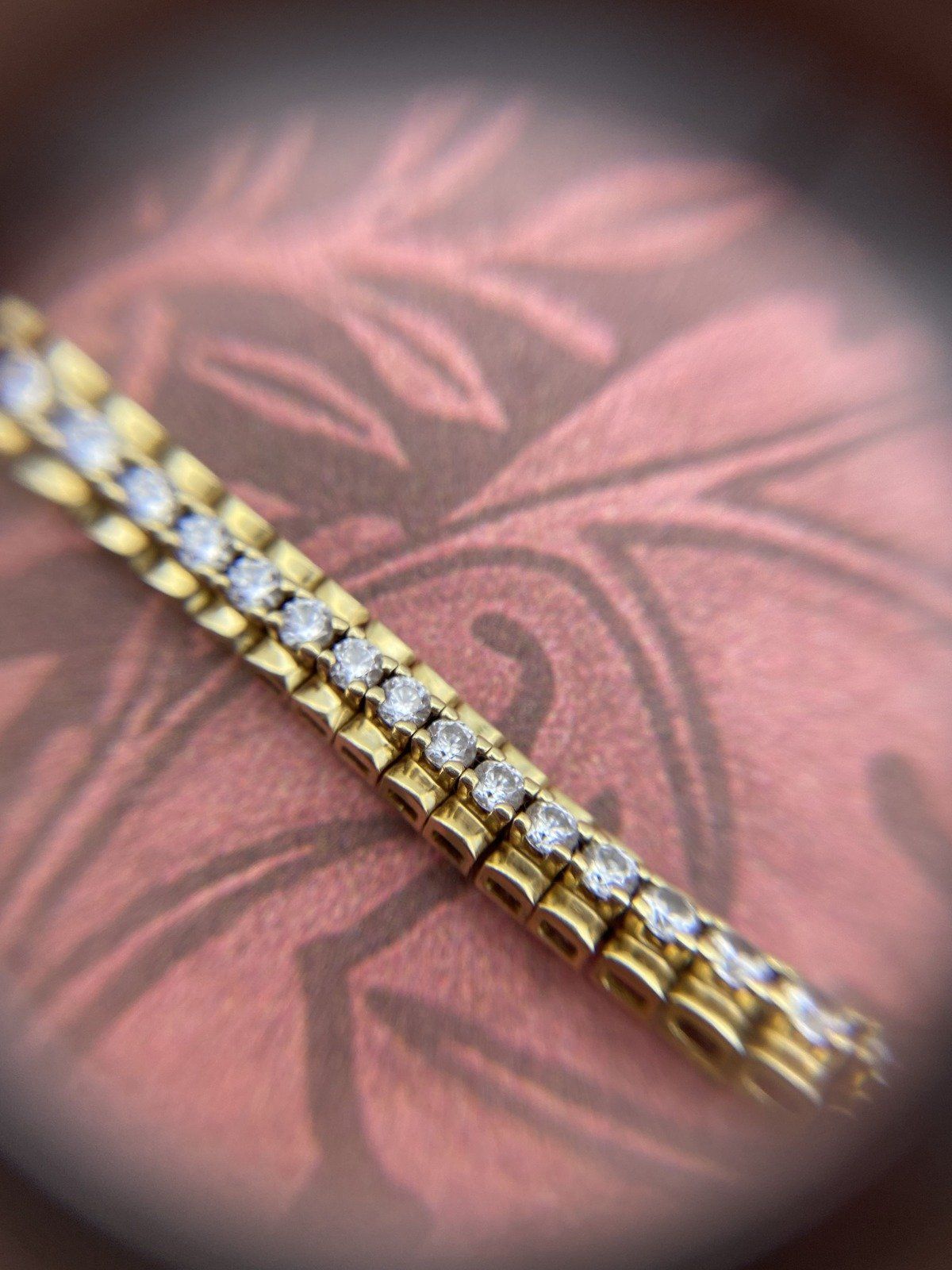 Lovely 14k Gold Articulated Link Diamond Tennis Bracelet 7.25L #2741 3