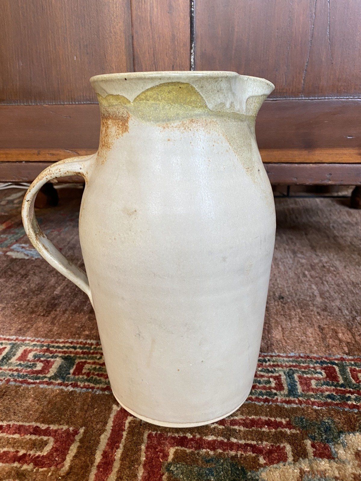 Vintage c.1987 MS Artist Pat Gavin Signed + Dated 9.5h Stoneware Pottery Pitcher 2