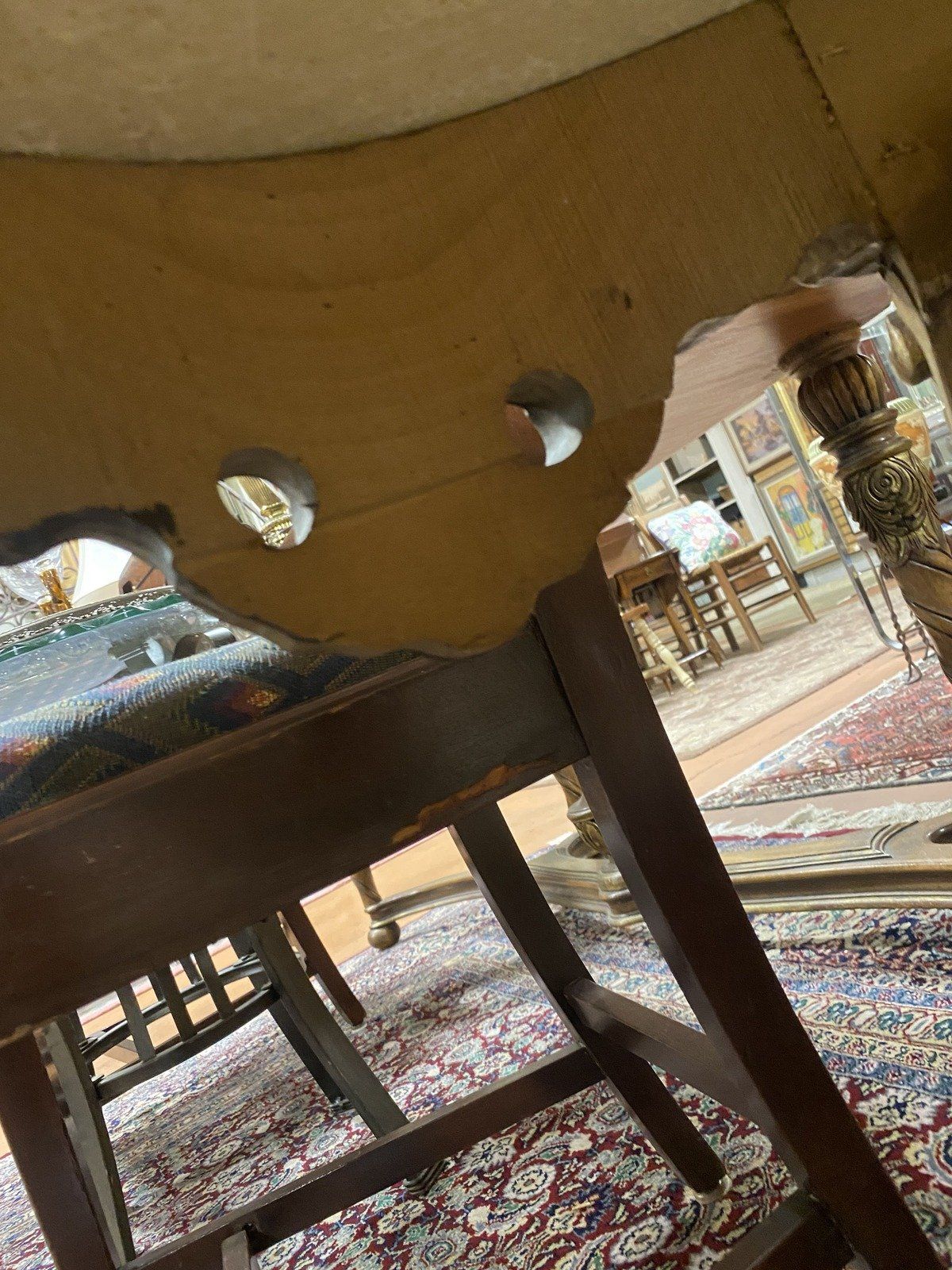 Modern Victorian Inspired Marble Top + Blonde Gilt Coffee/Side Table 4