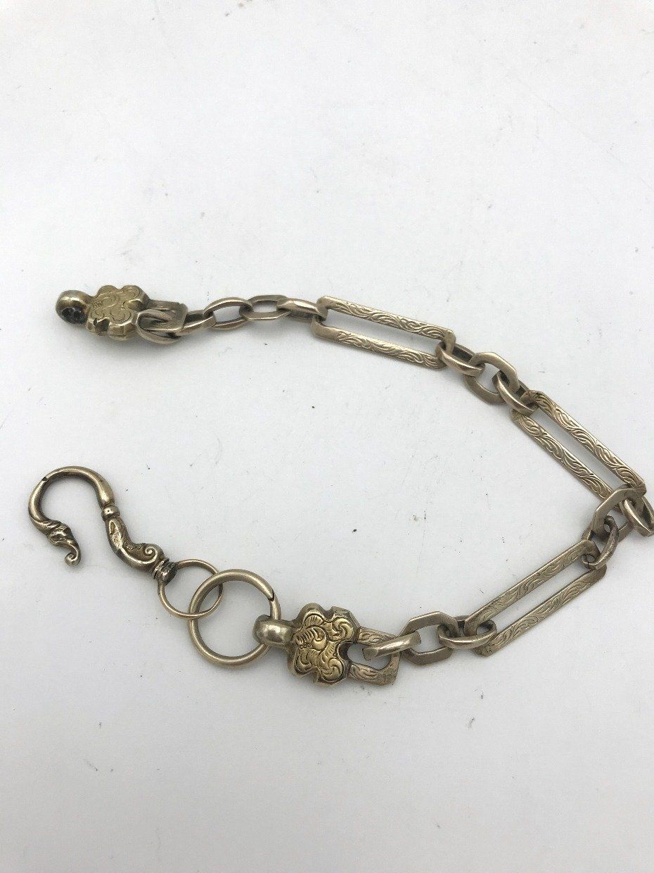 Antique 10k Gold c.1900s Pocket Watch Fob Chain 2