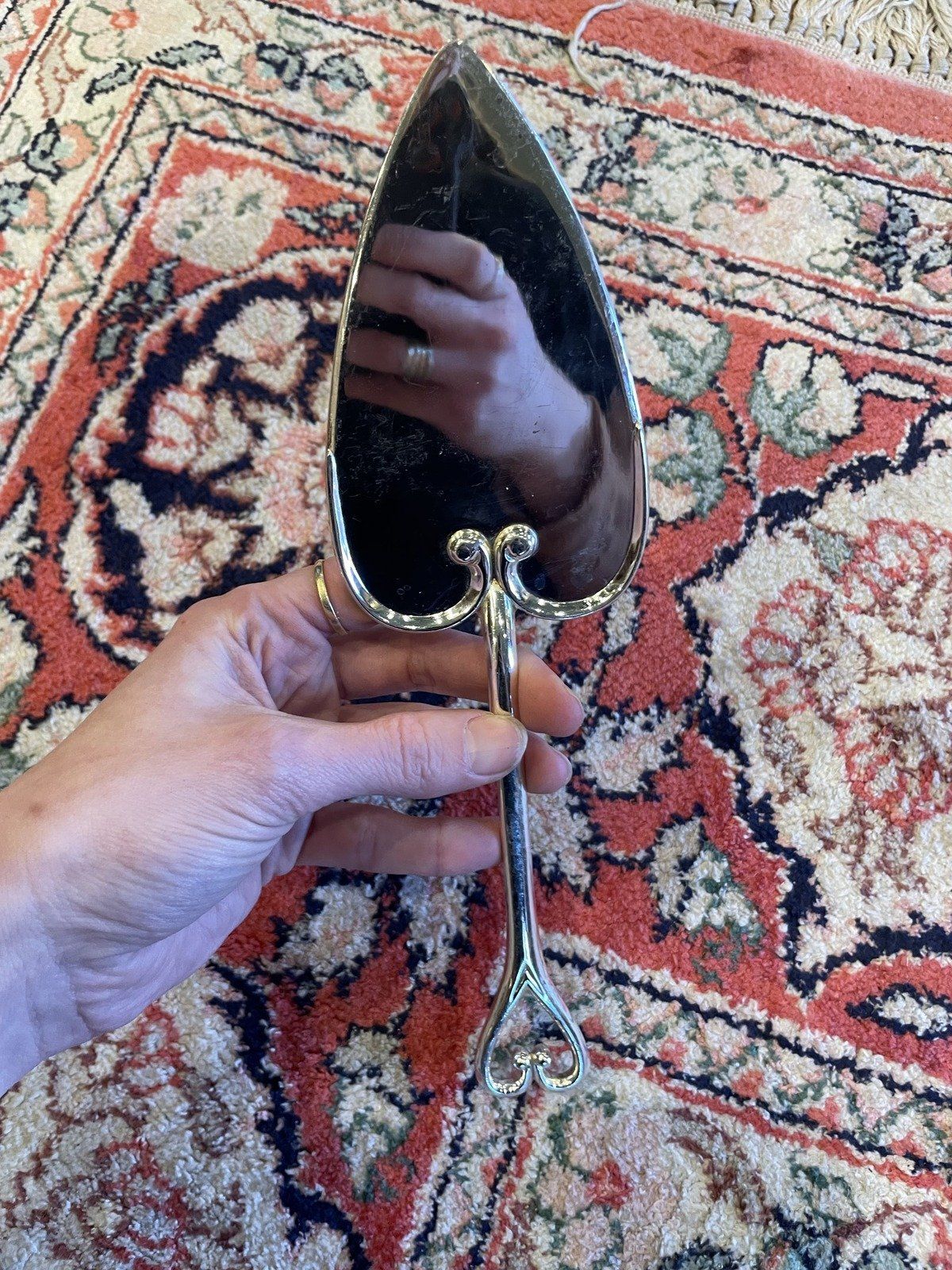 CUTE Silver Plated Heart Shaped Pie Server </3 4