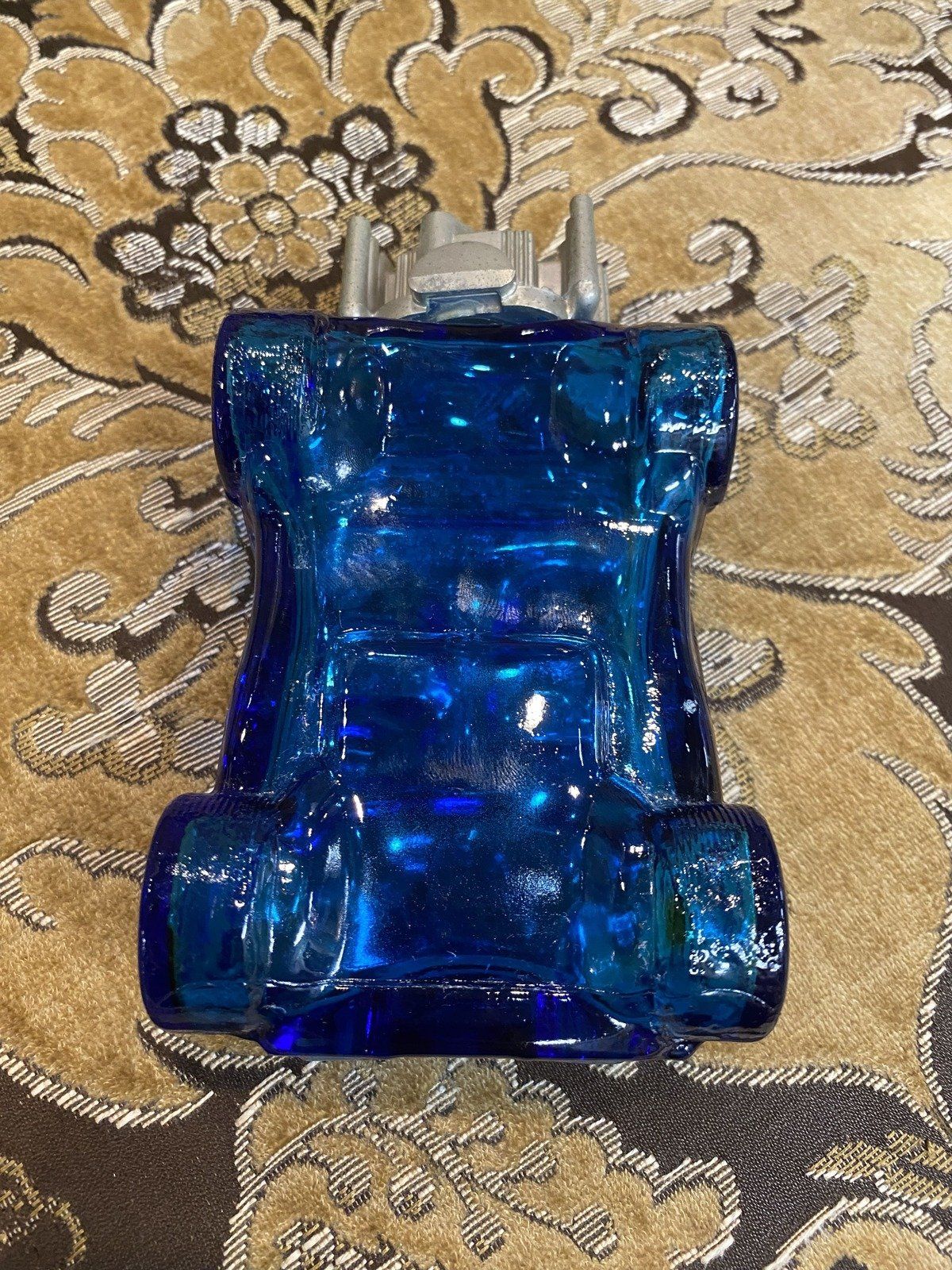 Vintage Blue Apothecary Glass Avon Dune Buggy Collectible Bottle 6