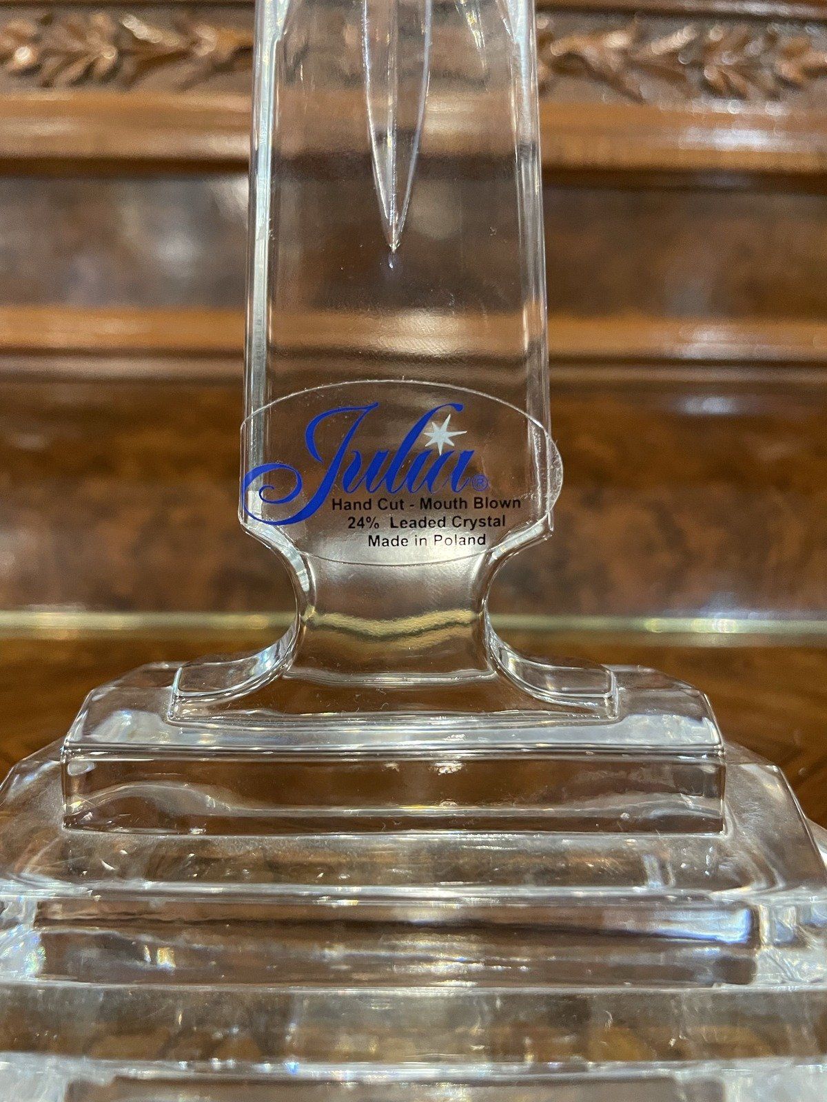 Lead Crystal Molded Table Top Cross Honorary 2